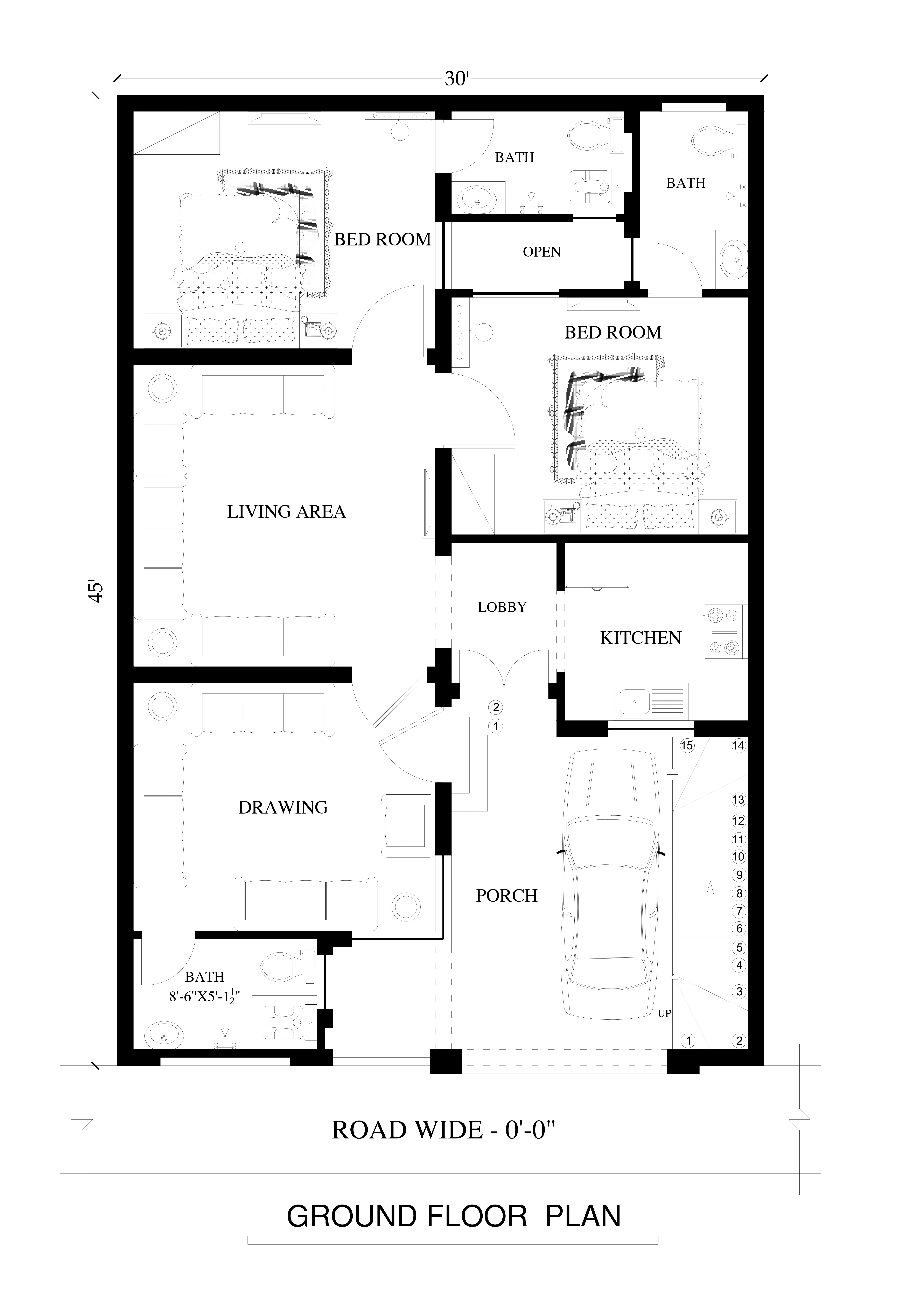 Ground-floor plan for Broadview Family House