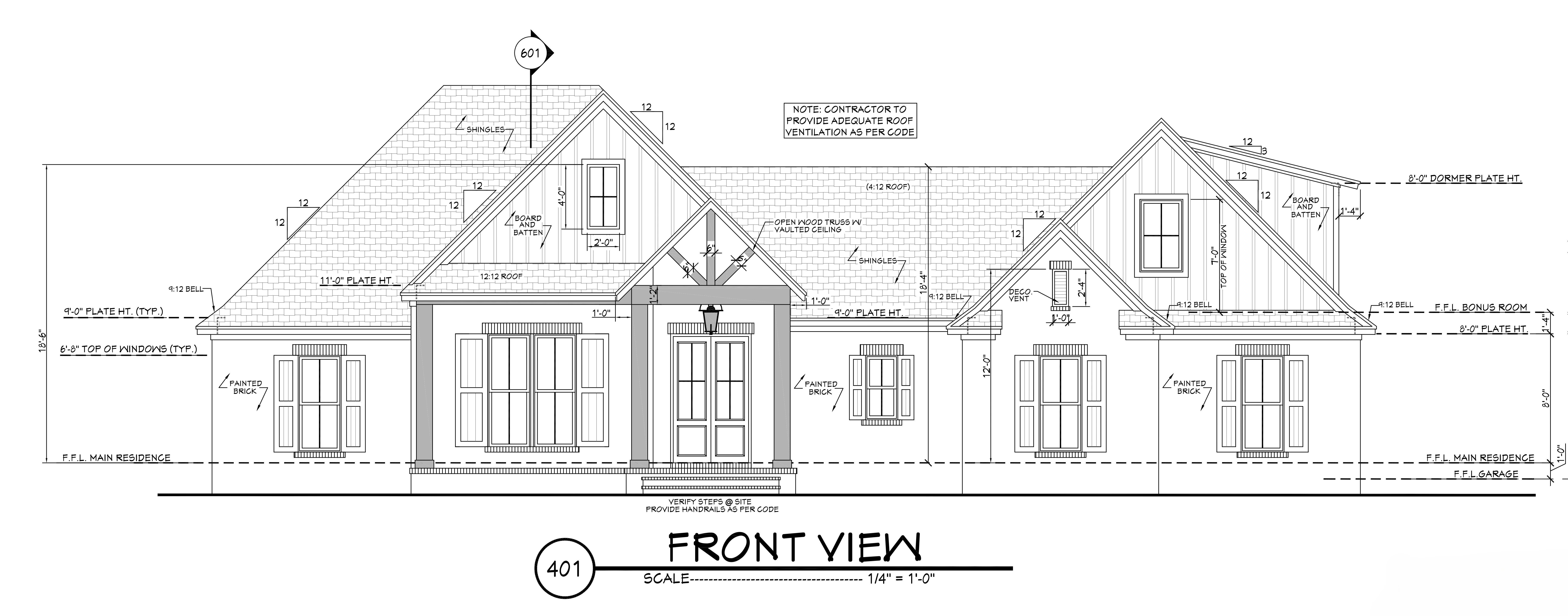 Front elevation for Cedar Ridge Cottage