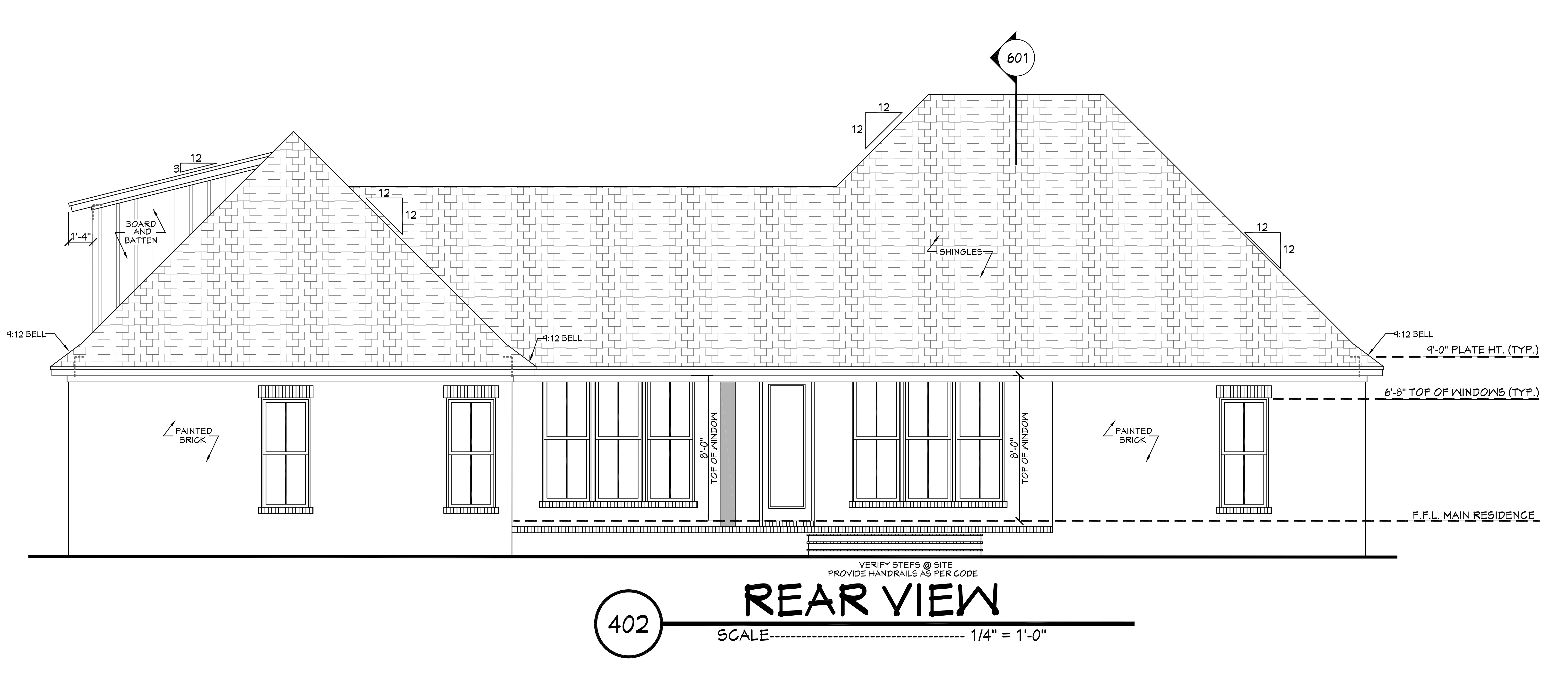 Rear elevation for Cedar Ridge Cottage