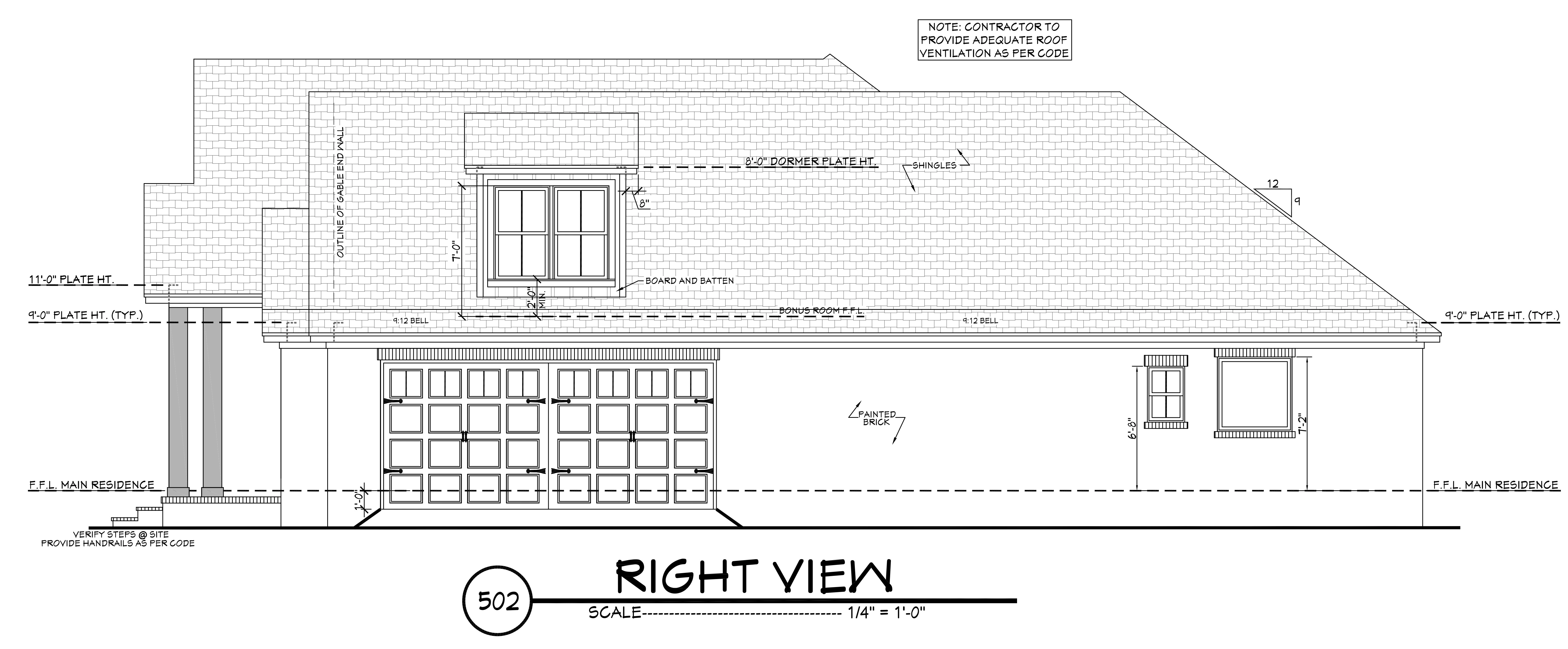 Right elevation for Cedar Ridge Cottage