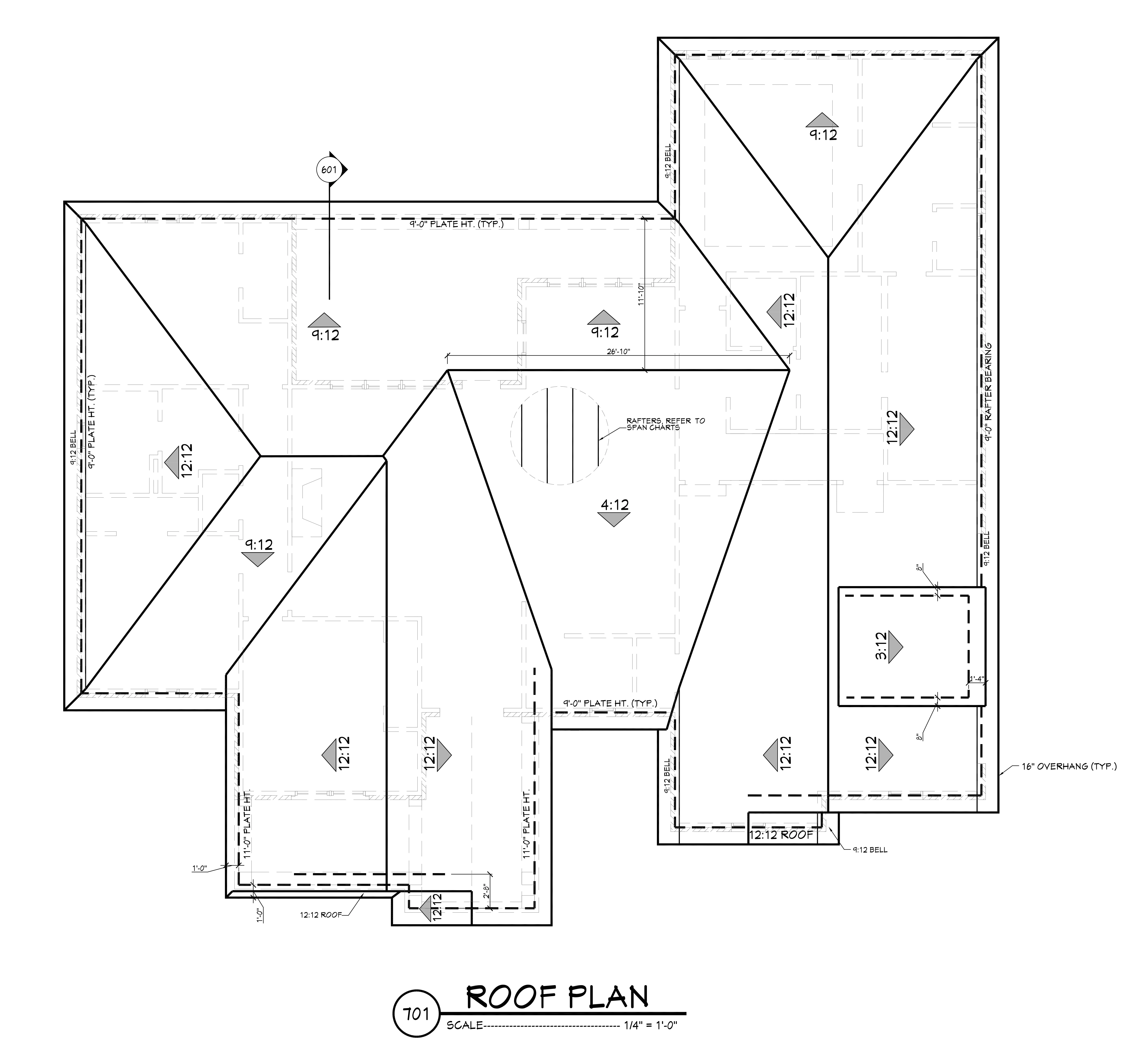 Roof plan for Cedar Ridge Cottage