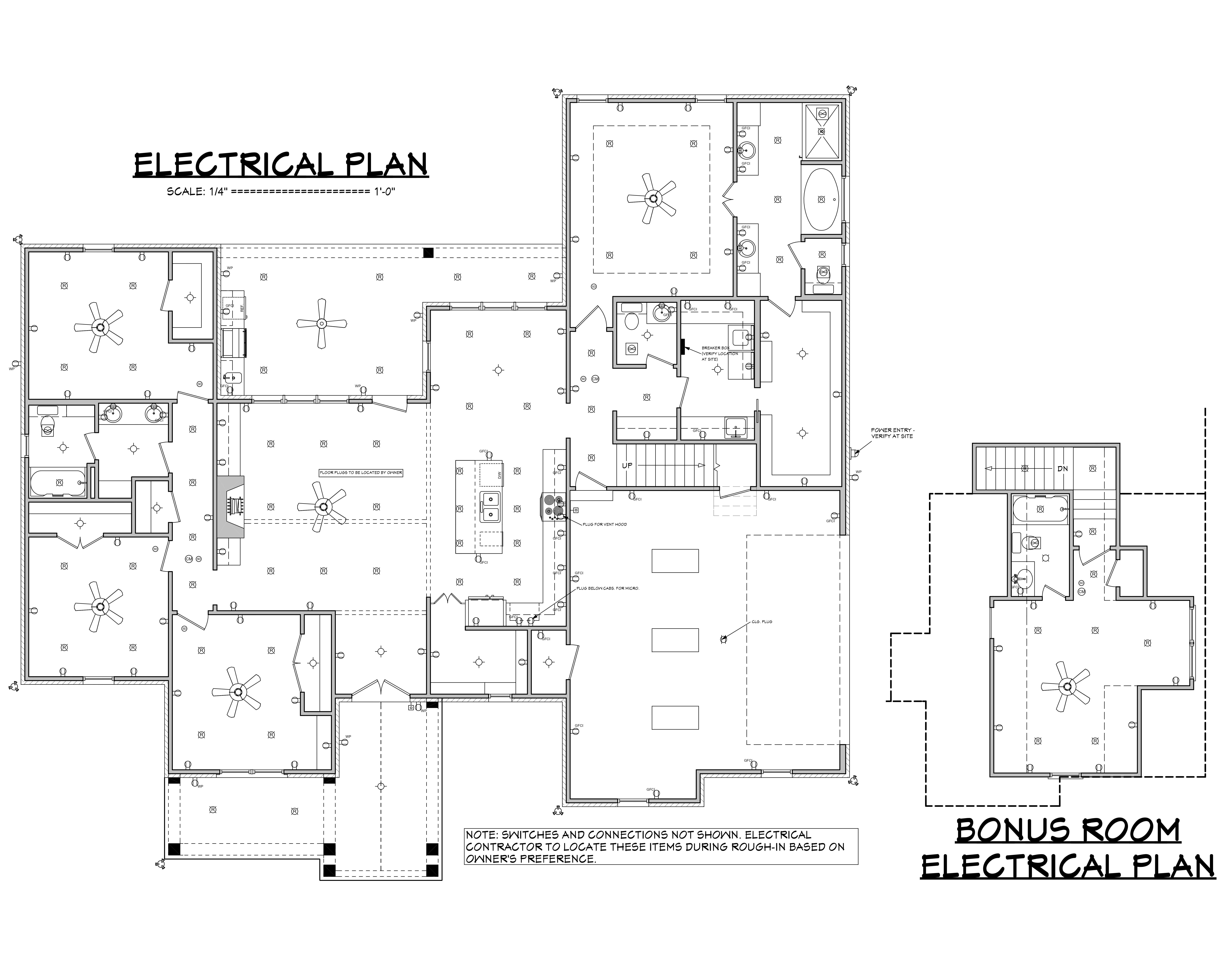 Electrical plan for Cedar Ridge Cottage