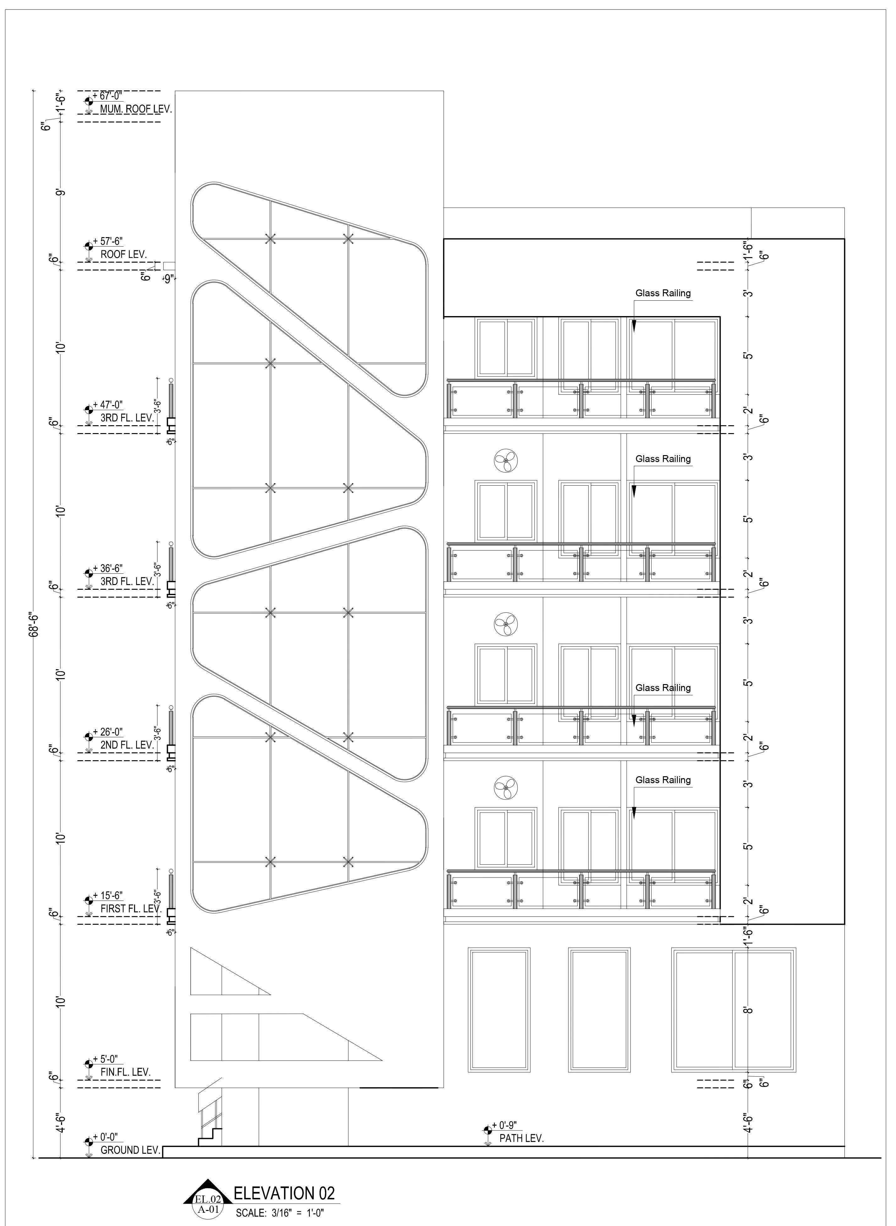 Side elevation for Central Avenue Mixed-Use