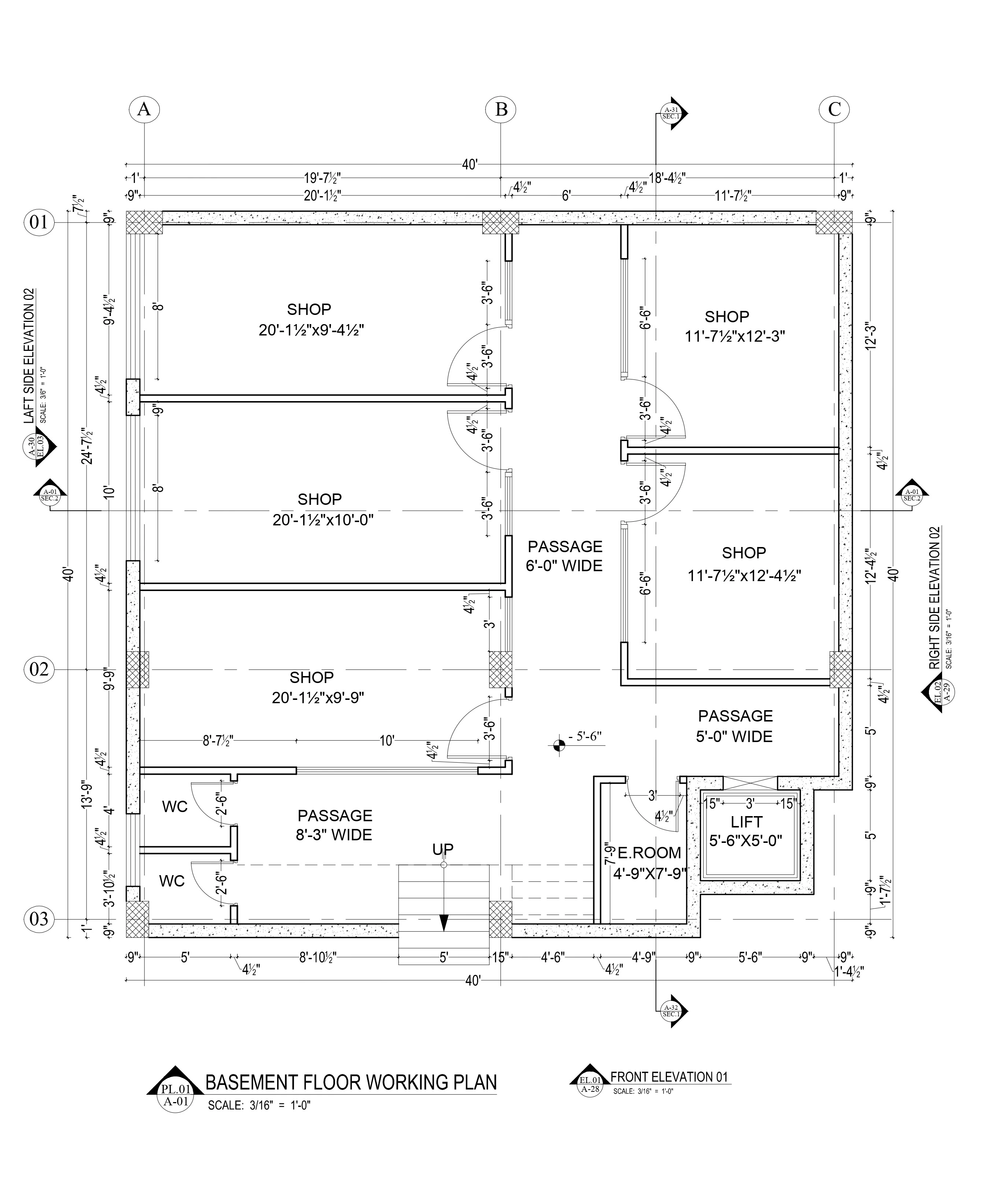 Basement plan for Central Avenue Mixed-Use
