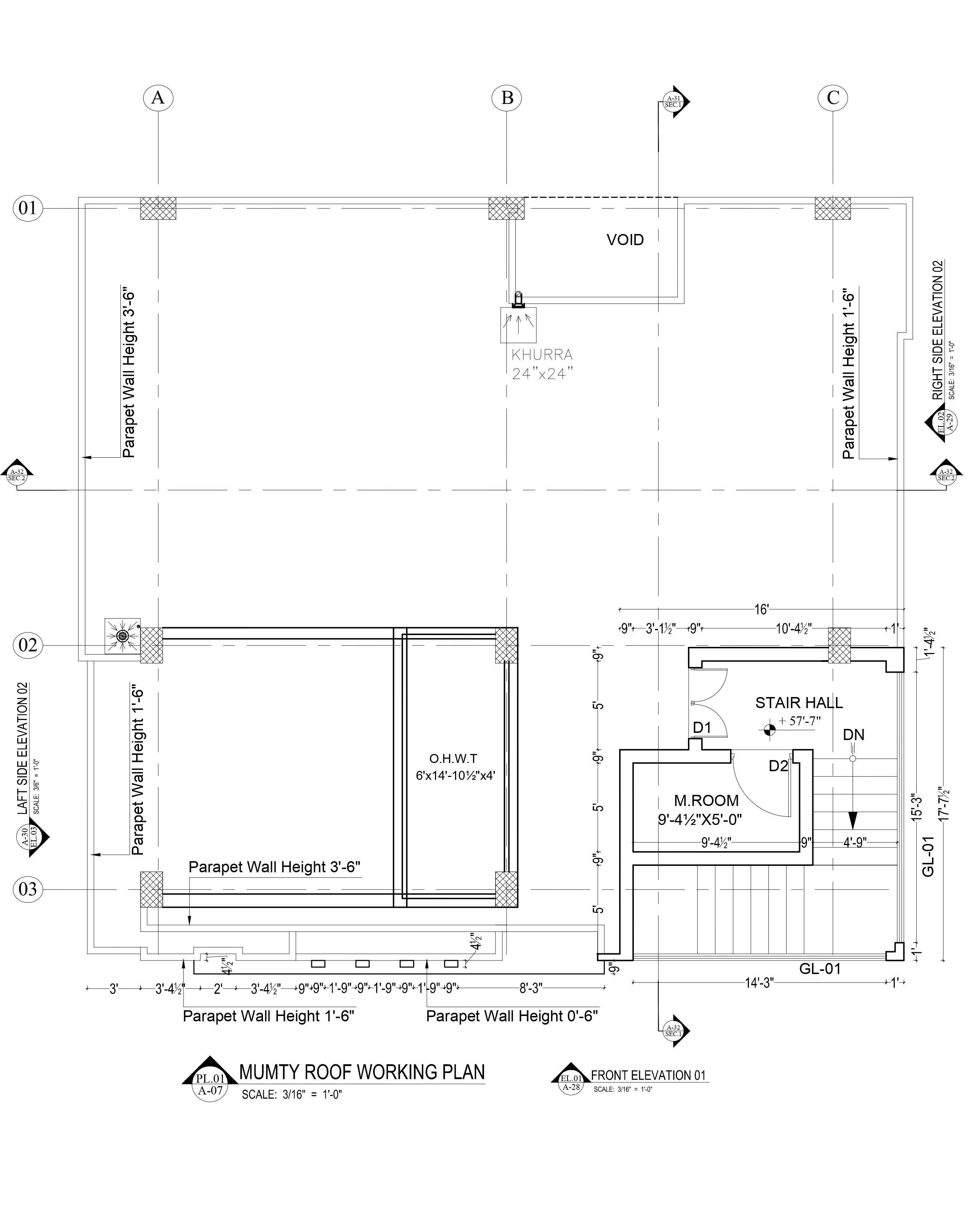 Roof access plan for Central Avenue Mixed-Use