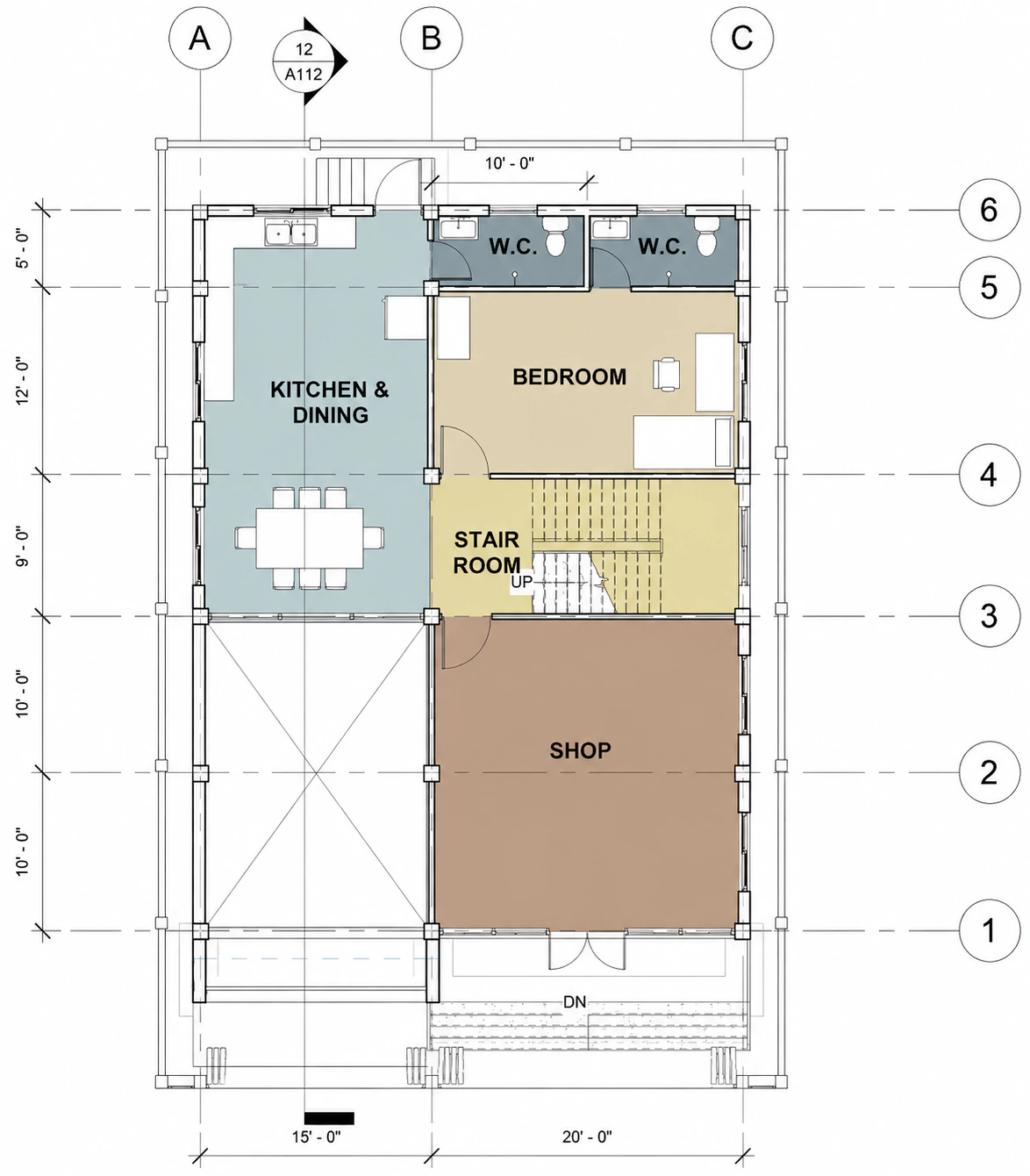 Ground shop floor plan for Corner Shop Apartments