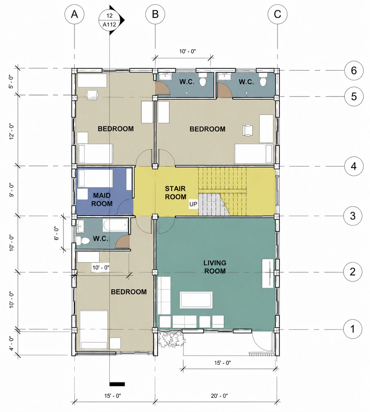 Typical apartment plan for Corner Shop Apartments