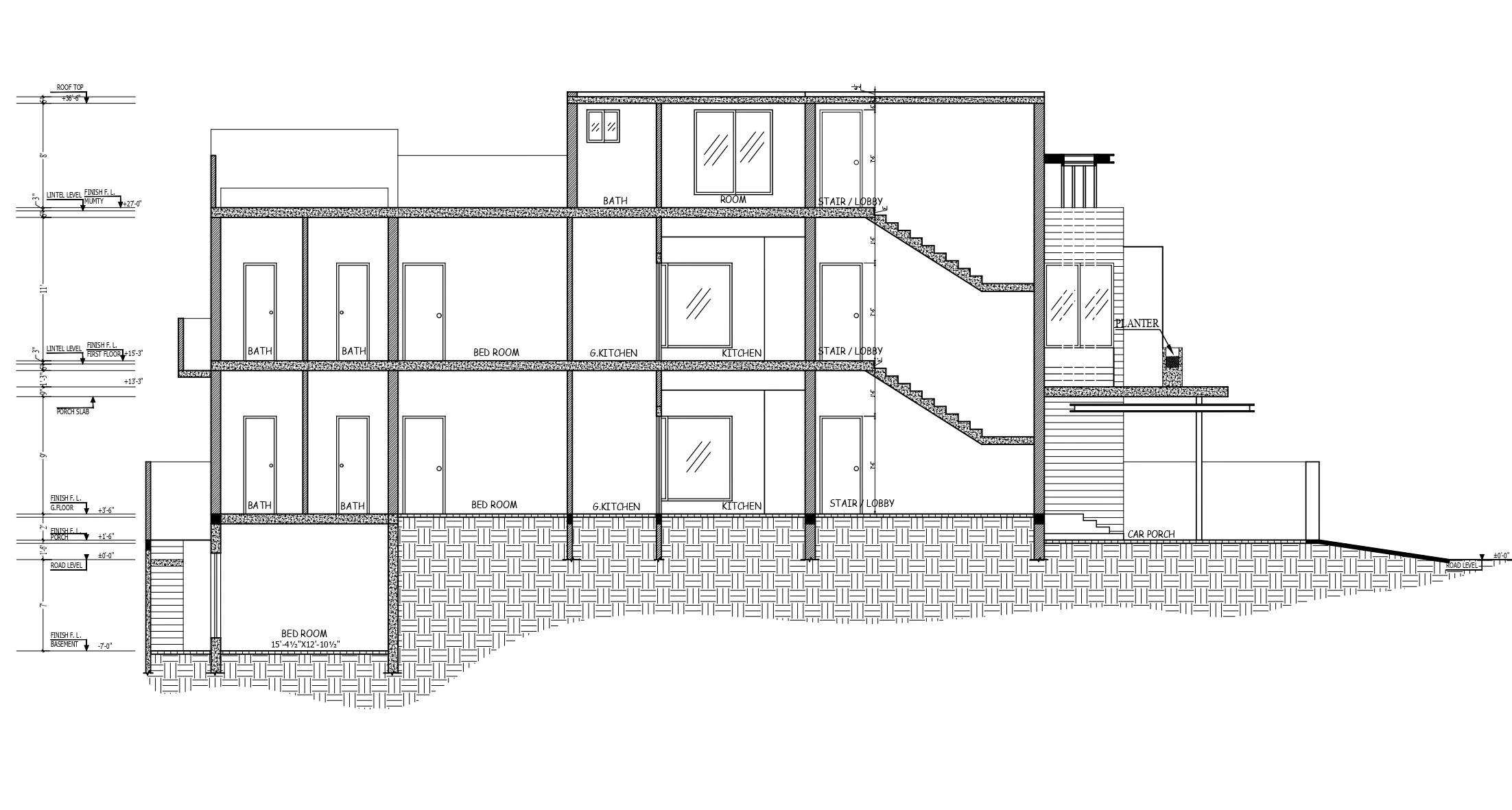 Building section A for D Block Family Residence
