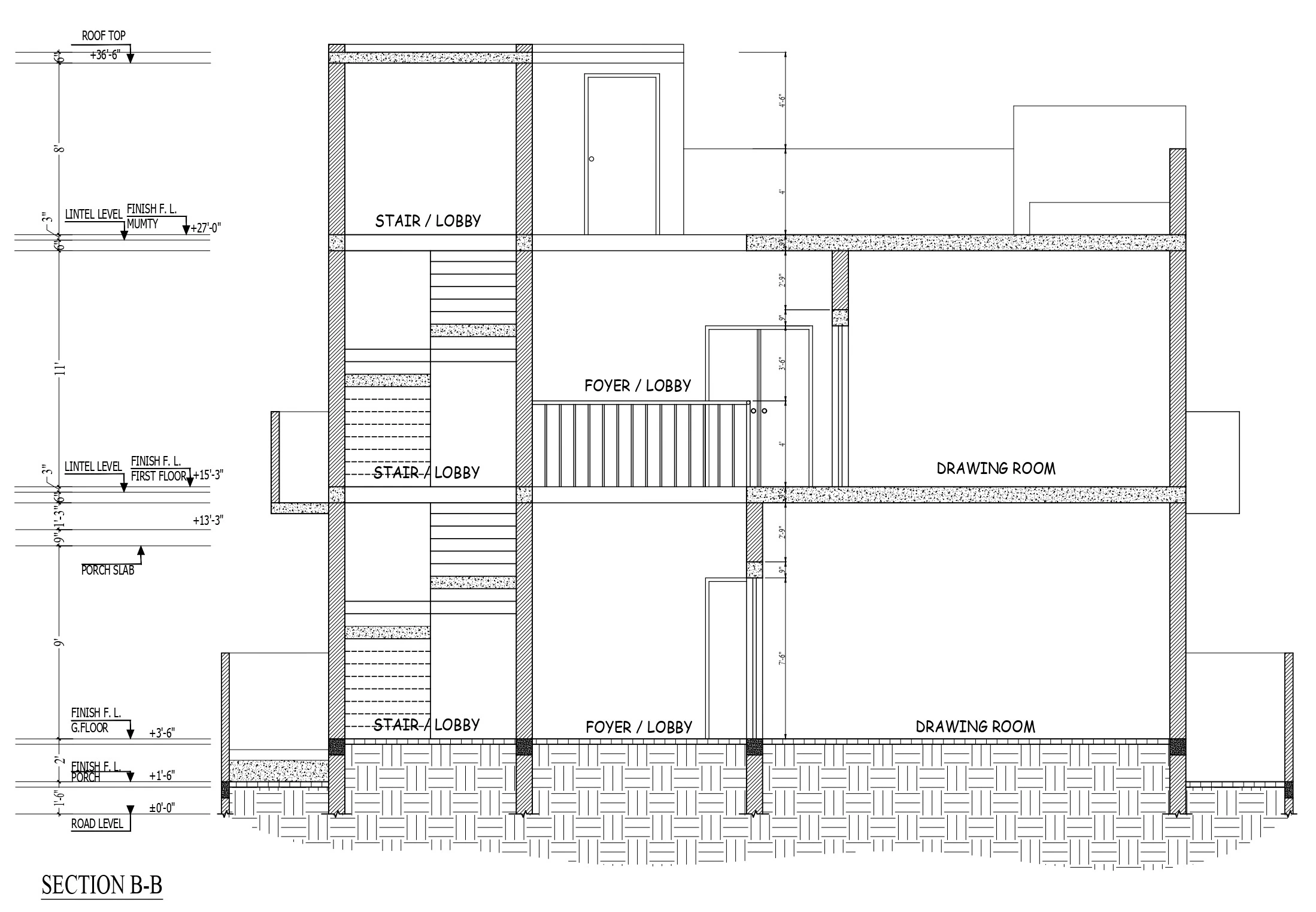 Building section B for D Block Family Residence