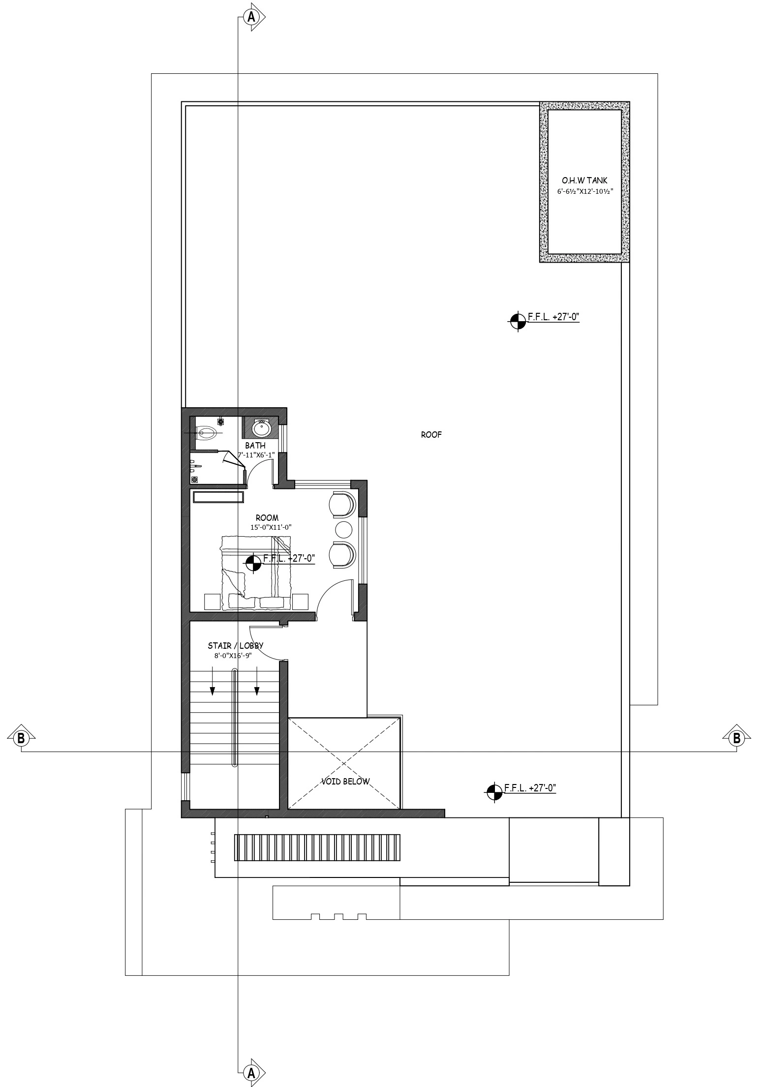 Roof plan for D Block Family Residence