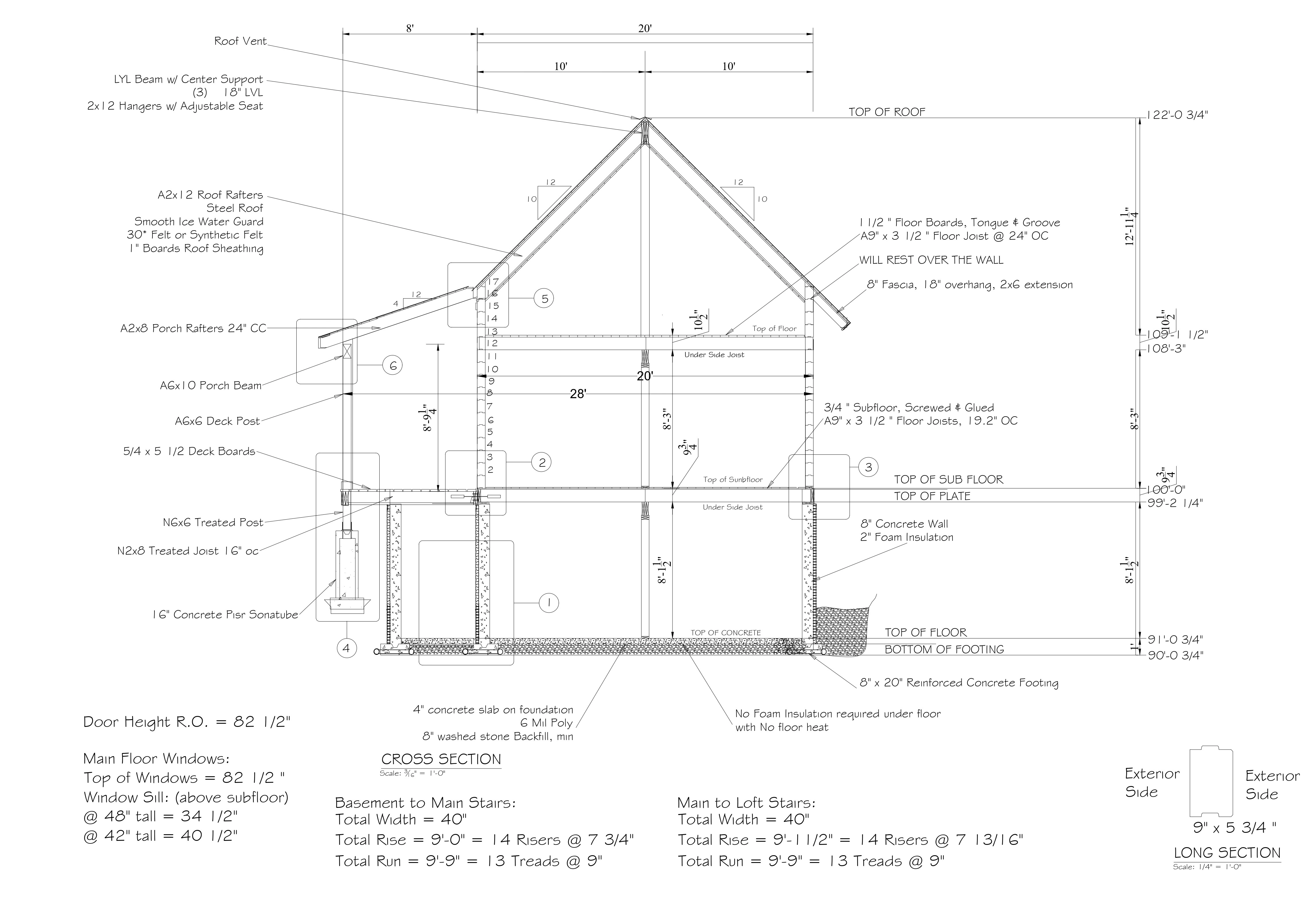 Building section for Gabled Studio Addition