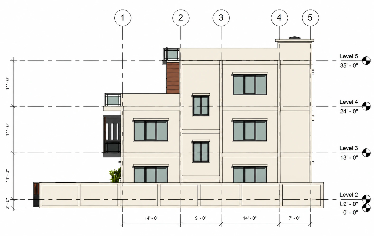 Opposite side elevation for Garden Stair Residence