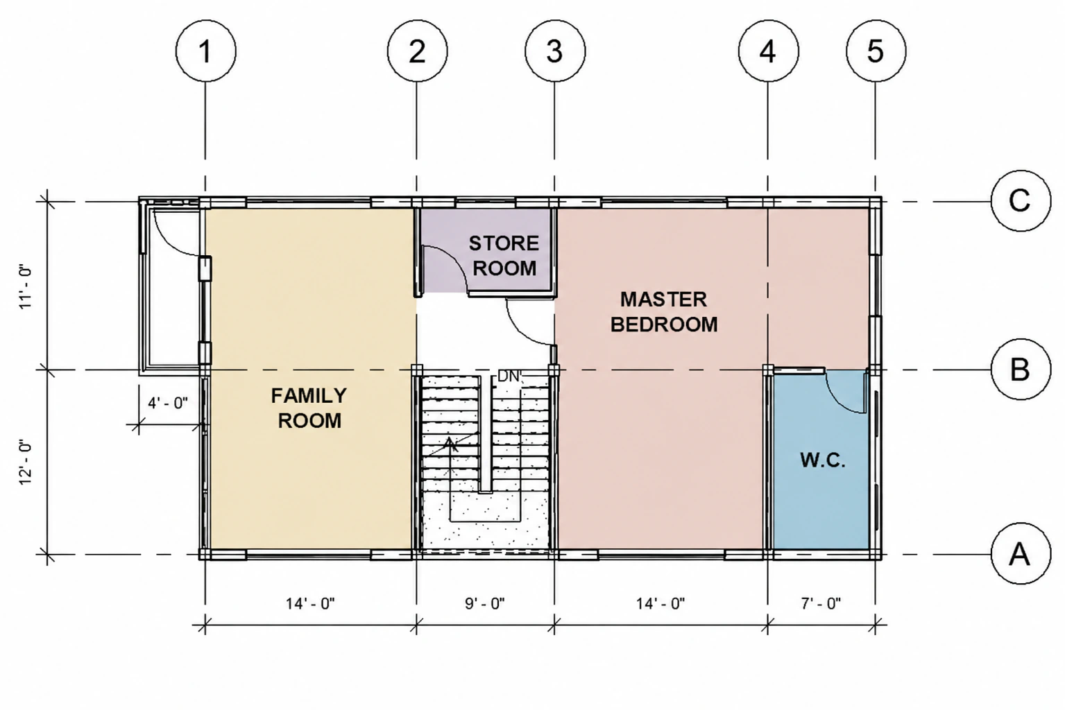 First-floor plan for Garden Stair Residence