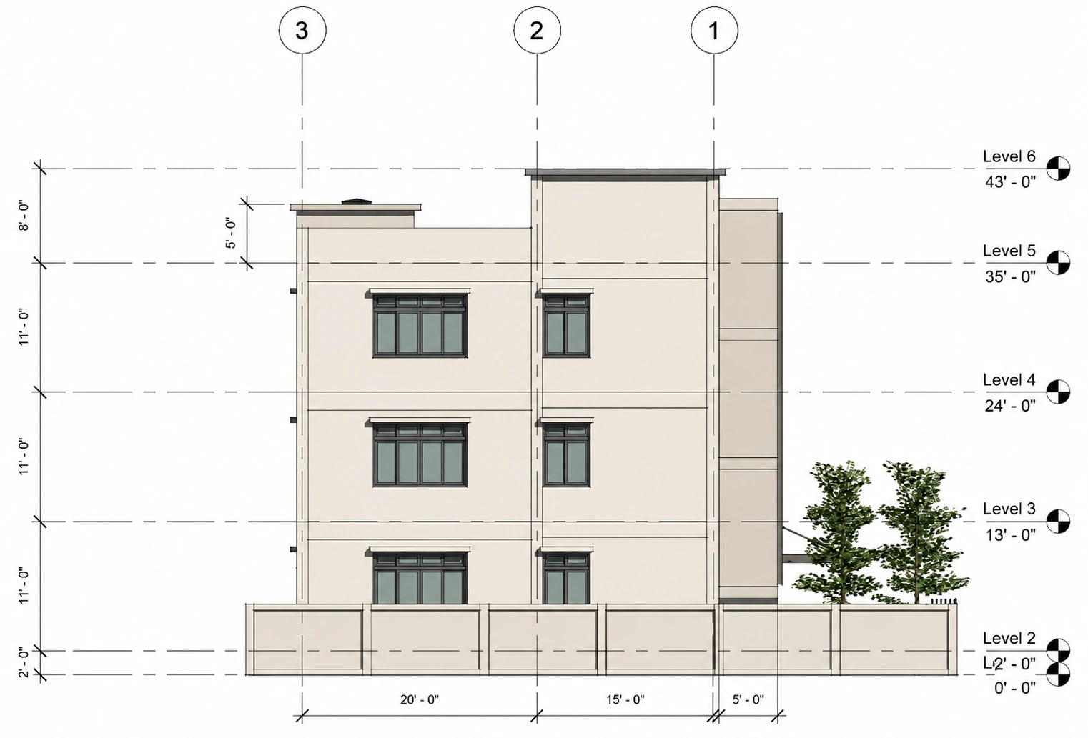 Side elevation for Lattice Screen House