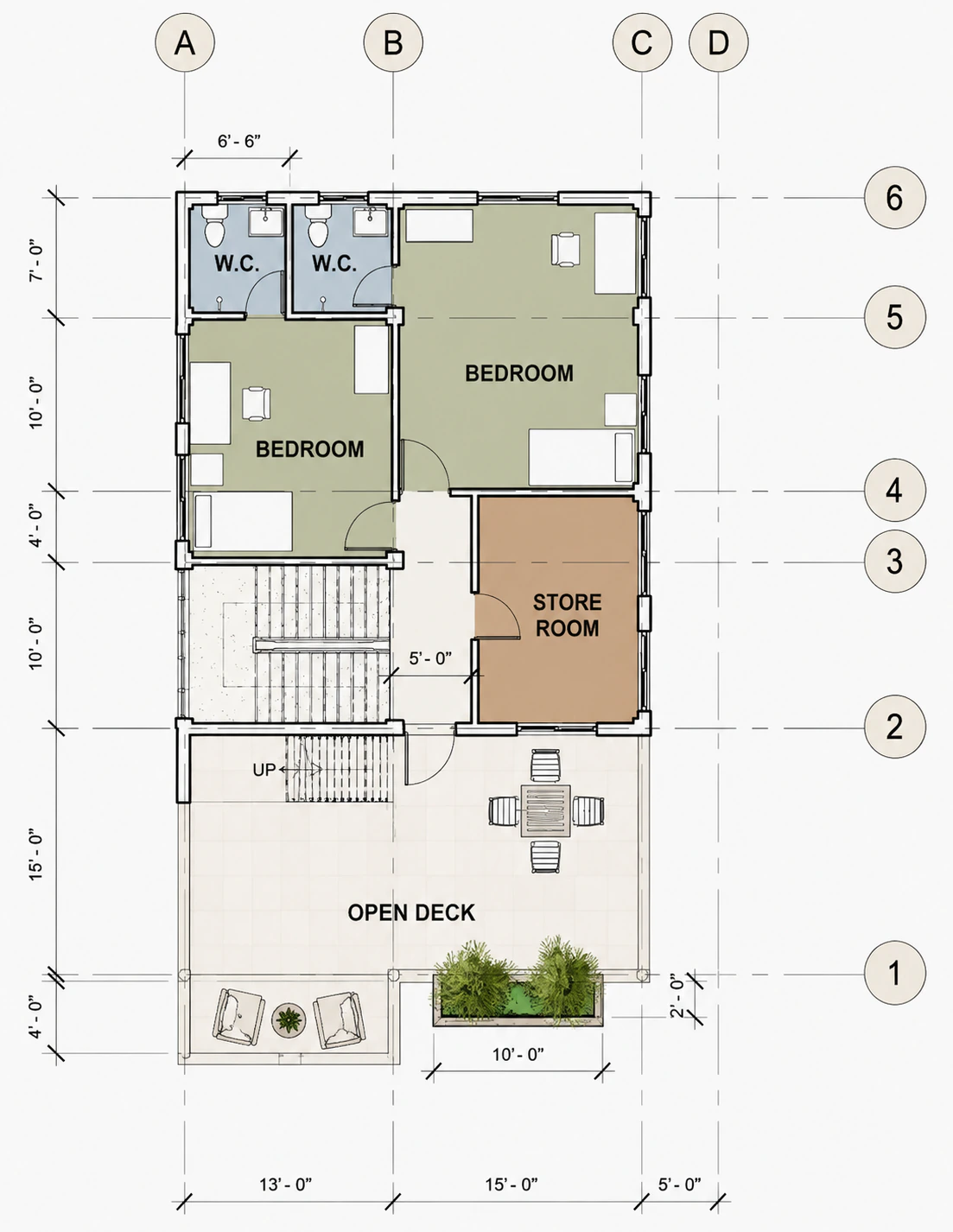 Second-floor plan for Terrace Line Residence