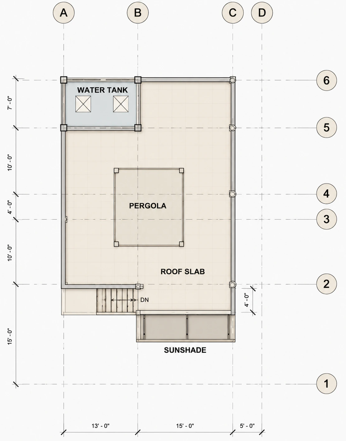Roof plan for Terrace Line Residence