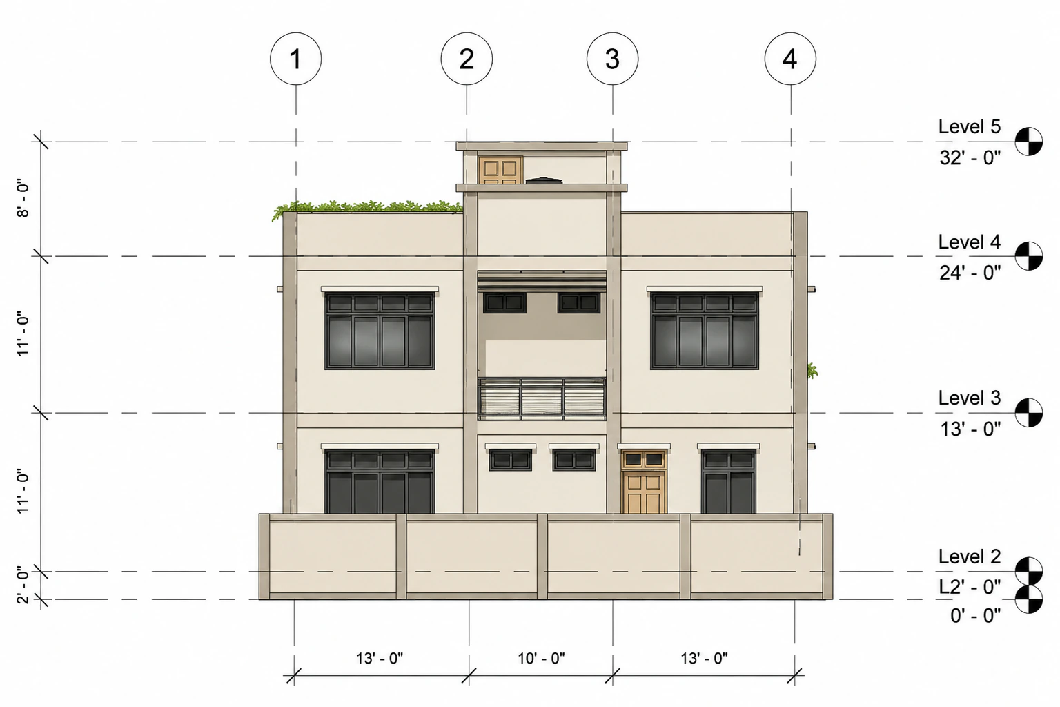 Front elevation for Twin Bay Residence