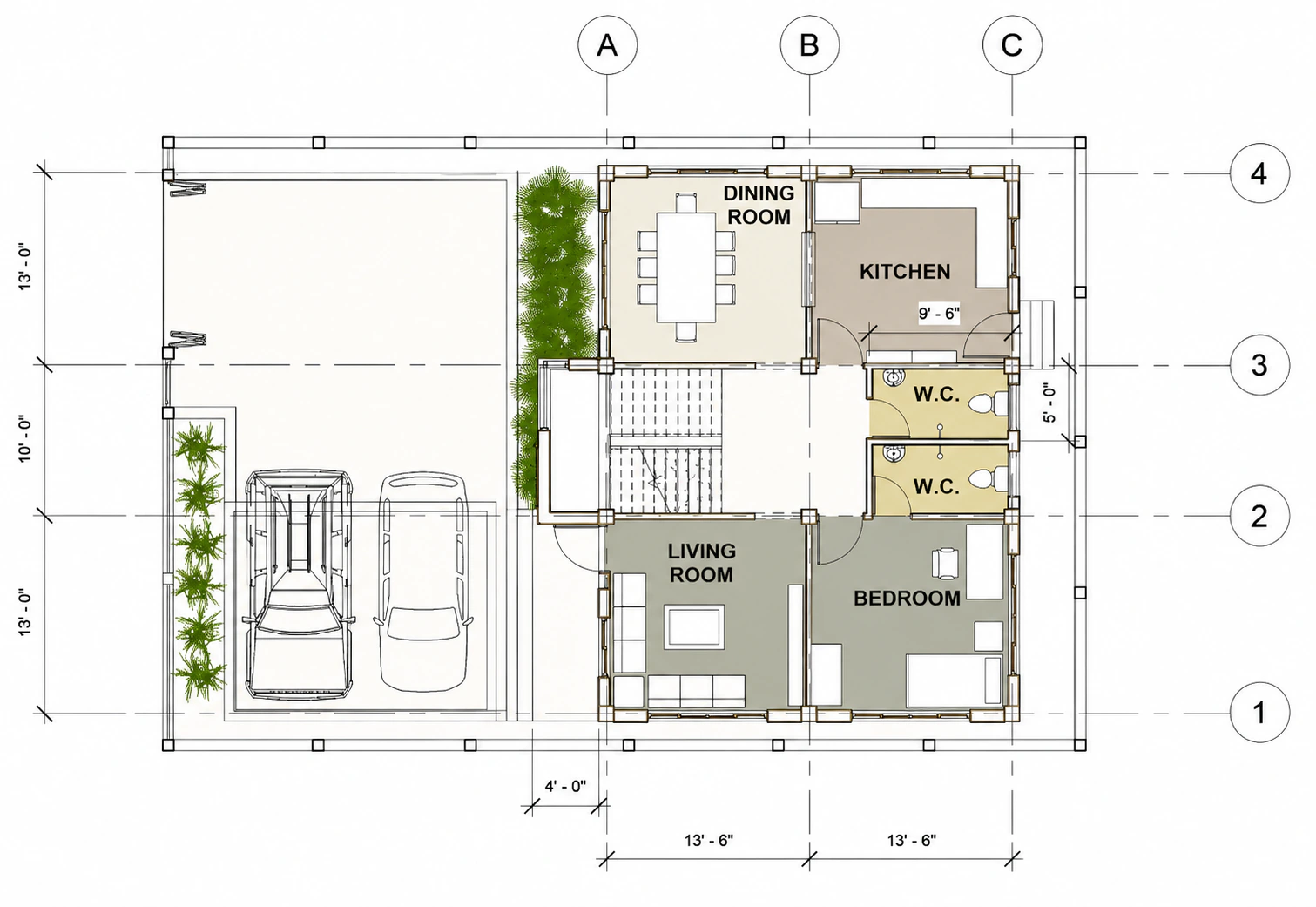 Ground-floor plan for Twin Bay Residence