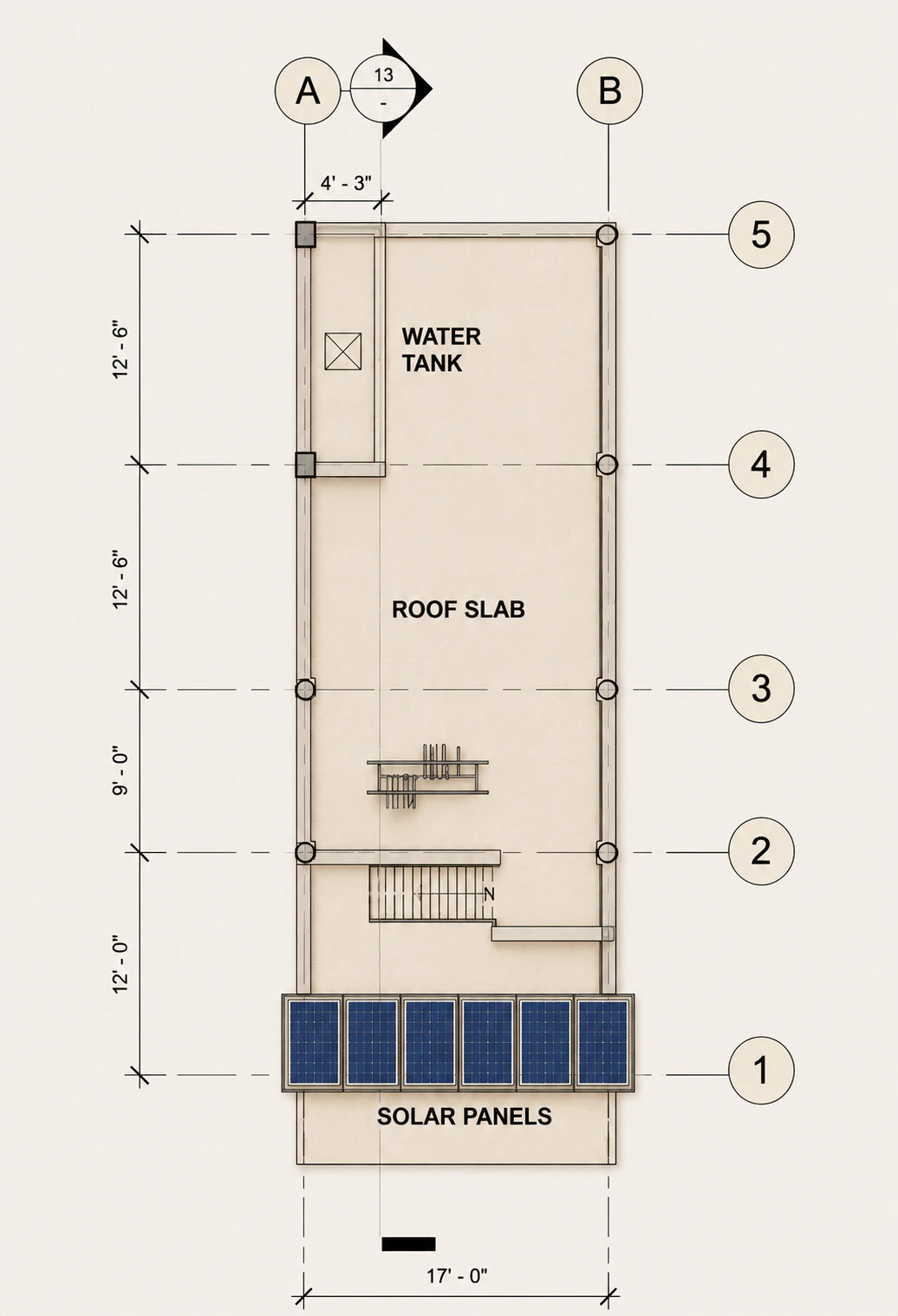 Roof plan for Vertical Court Townhouse