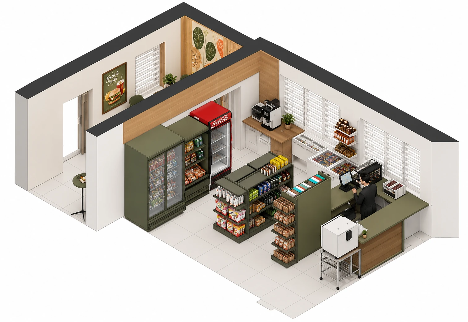 Market service area for Mosaic Market Cafe