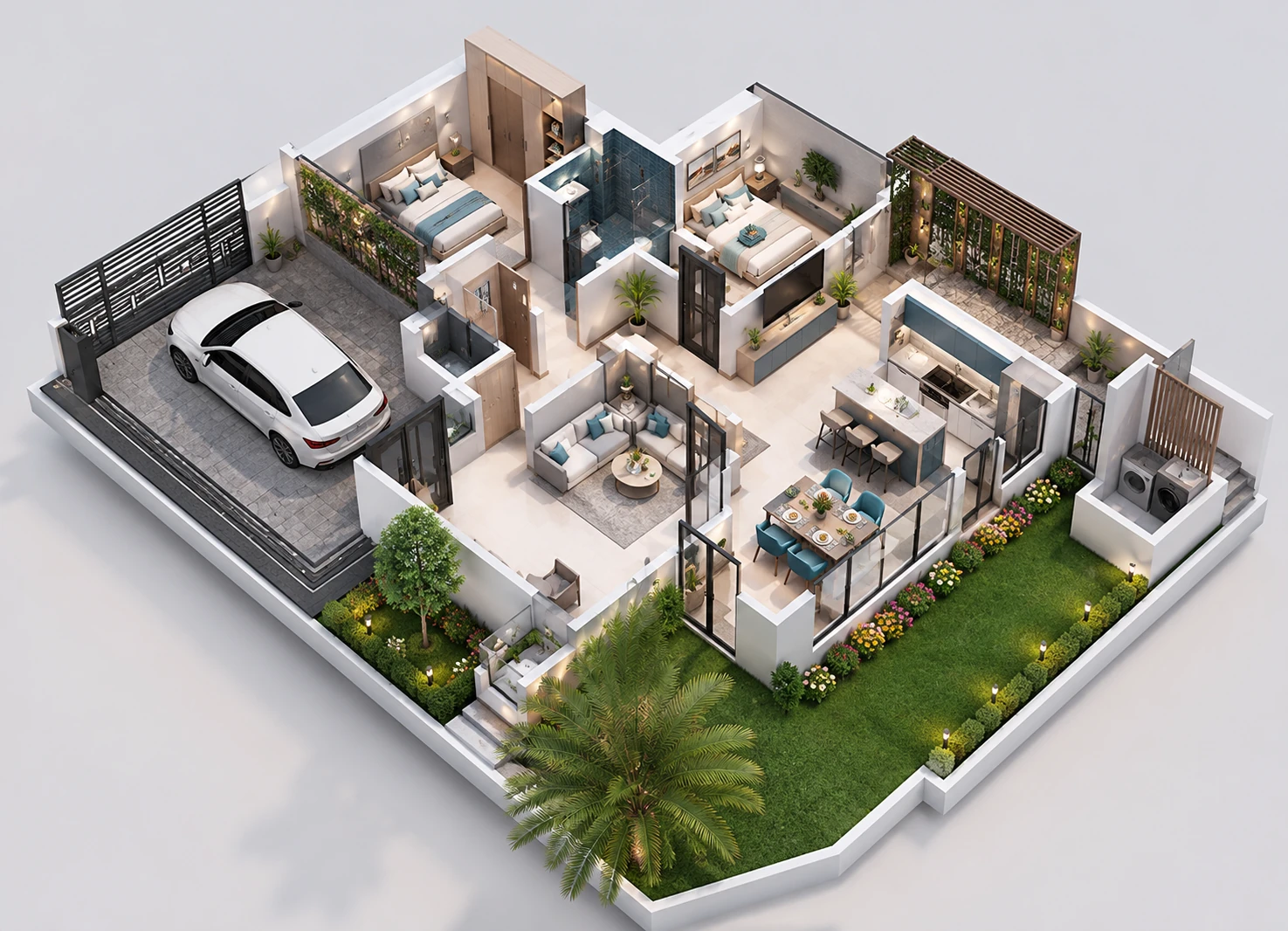 Garden and living view for Verdant Court Villa