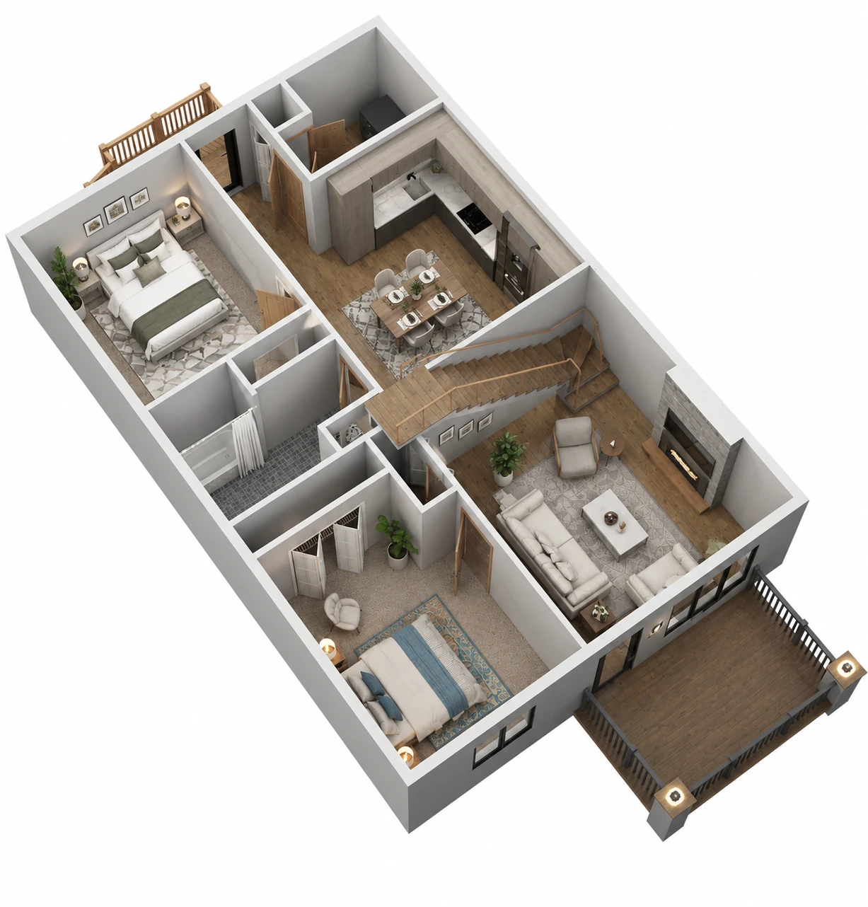 Lower level layout for Willow Townhouse