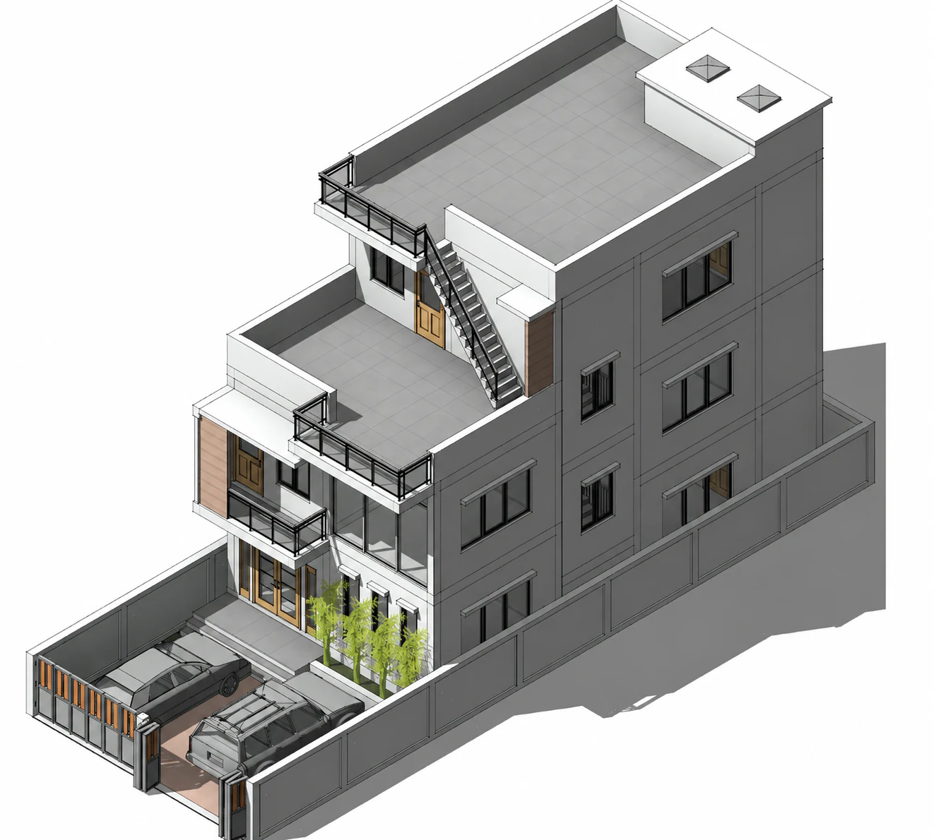 Rear terrace model for Lattice Screen House