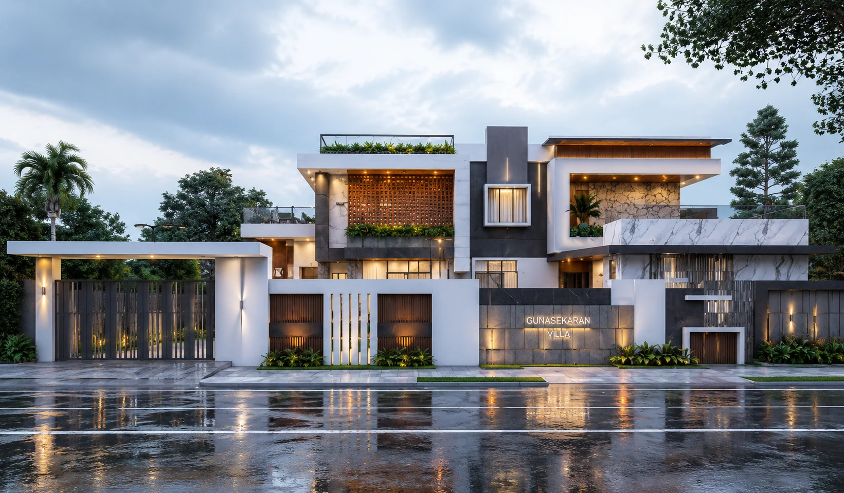 Main gate elevation for Grand Court Residence