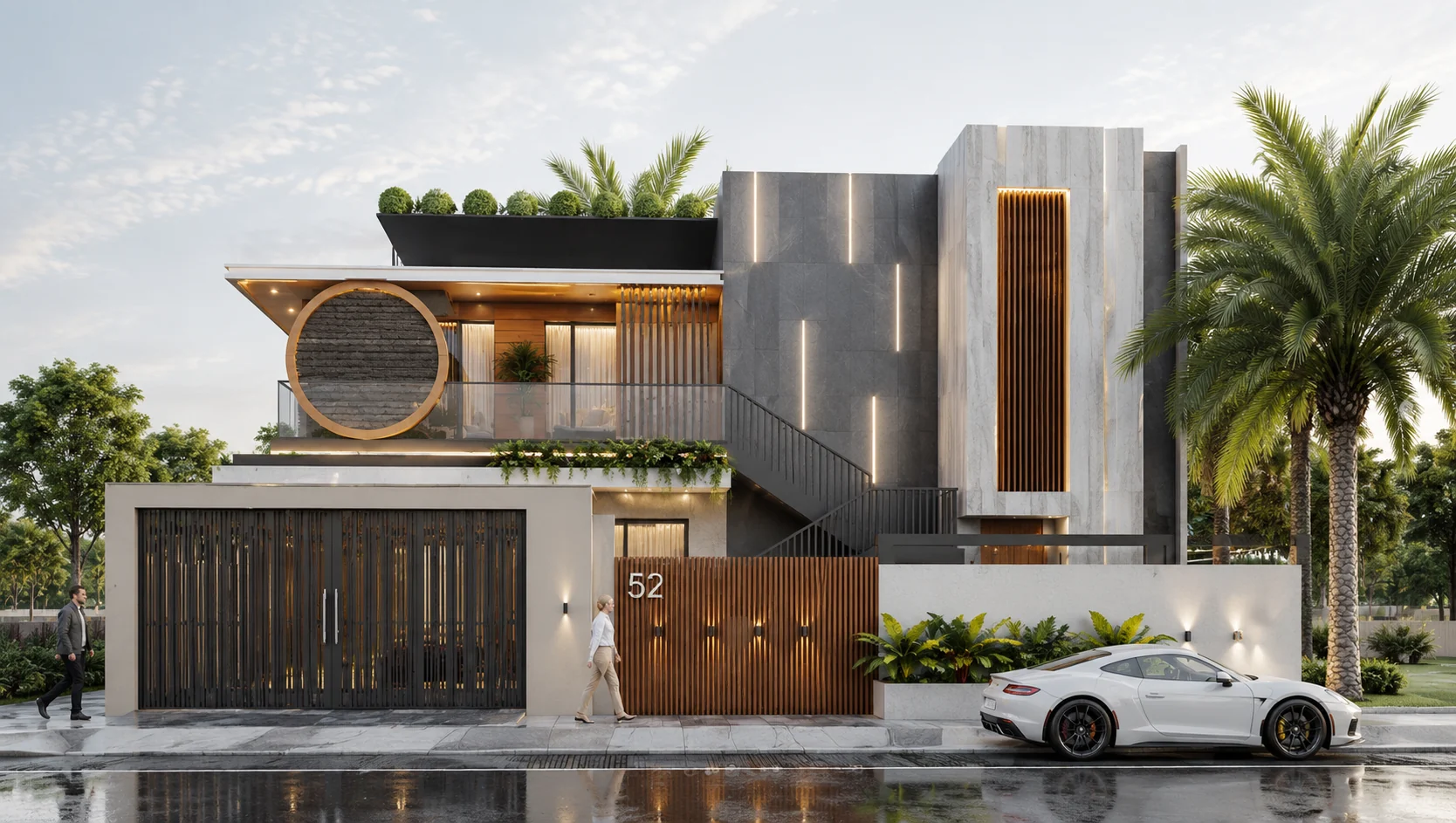 Garage elevation for Halo Residence