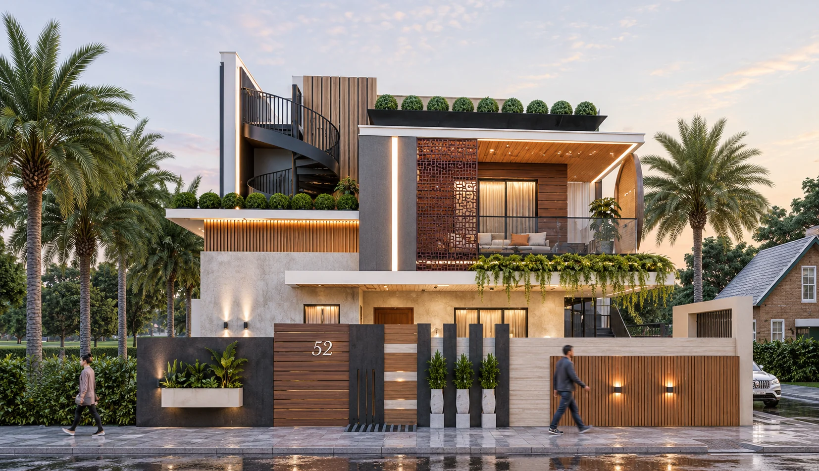 Main gate elevation for Halo Residence