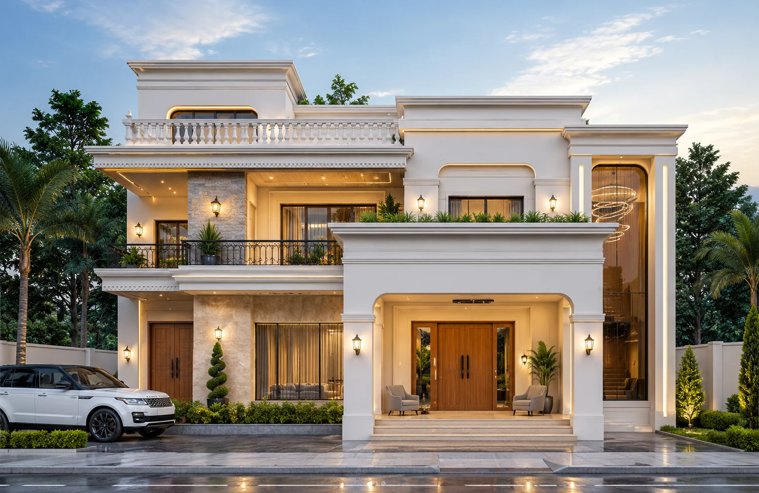 Main front elevation for Ivory Crest Villa