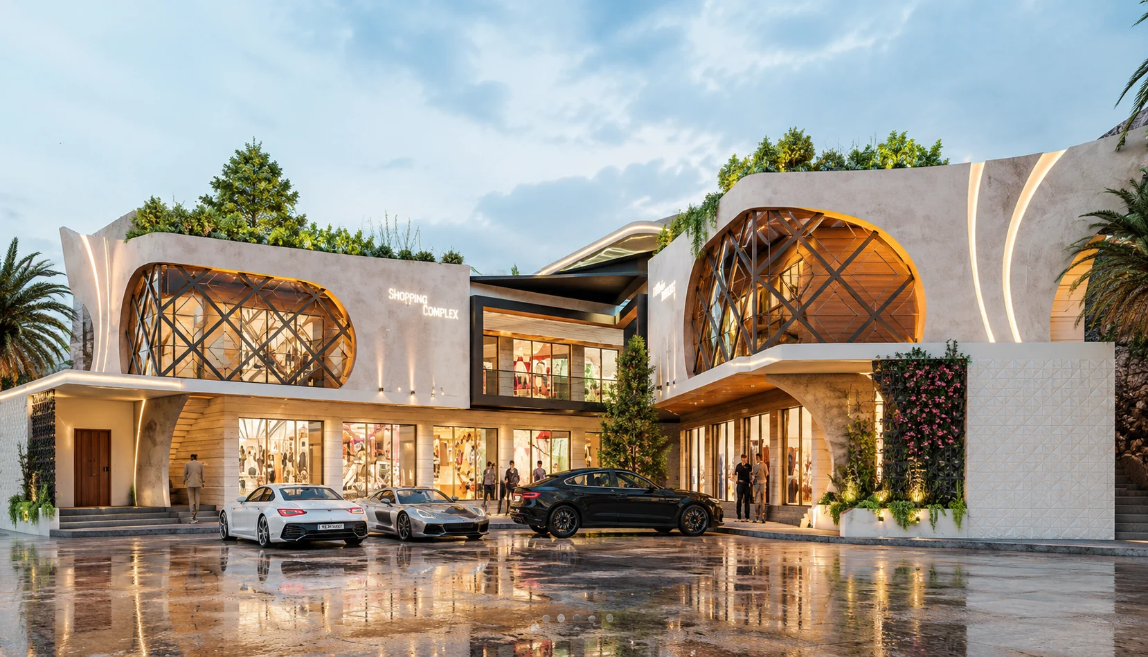 Arrival court for Lattice Court Pavilion