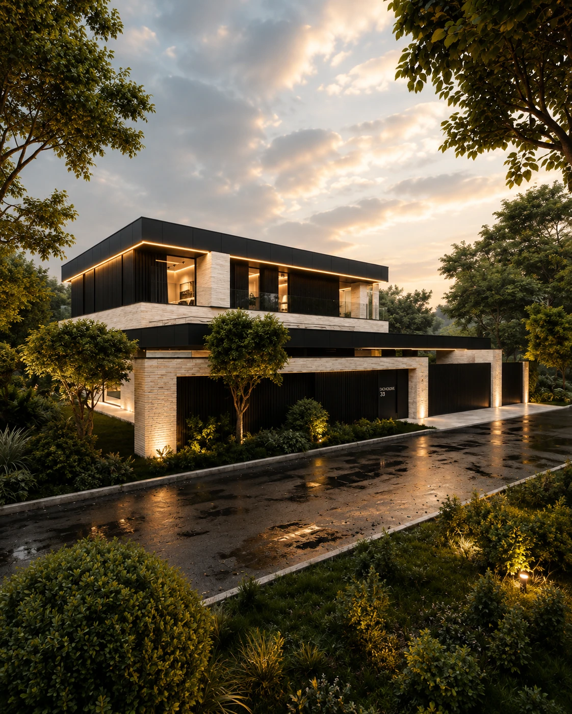 Street corner view for Noir Grove Residence