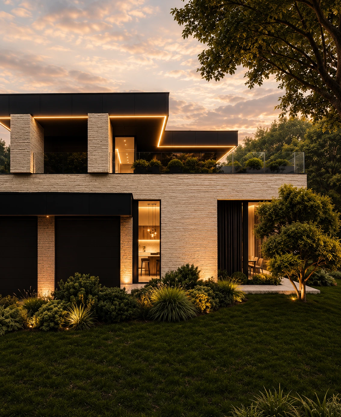 Side garden view for Noir Grove Residence