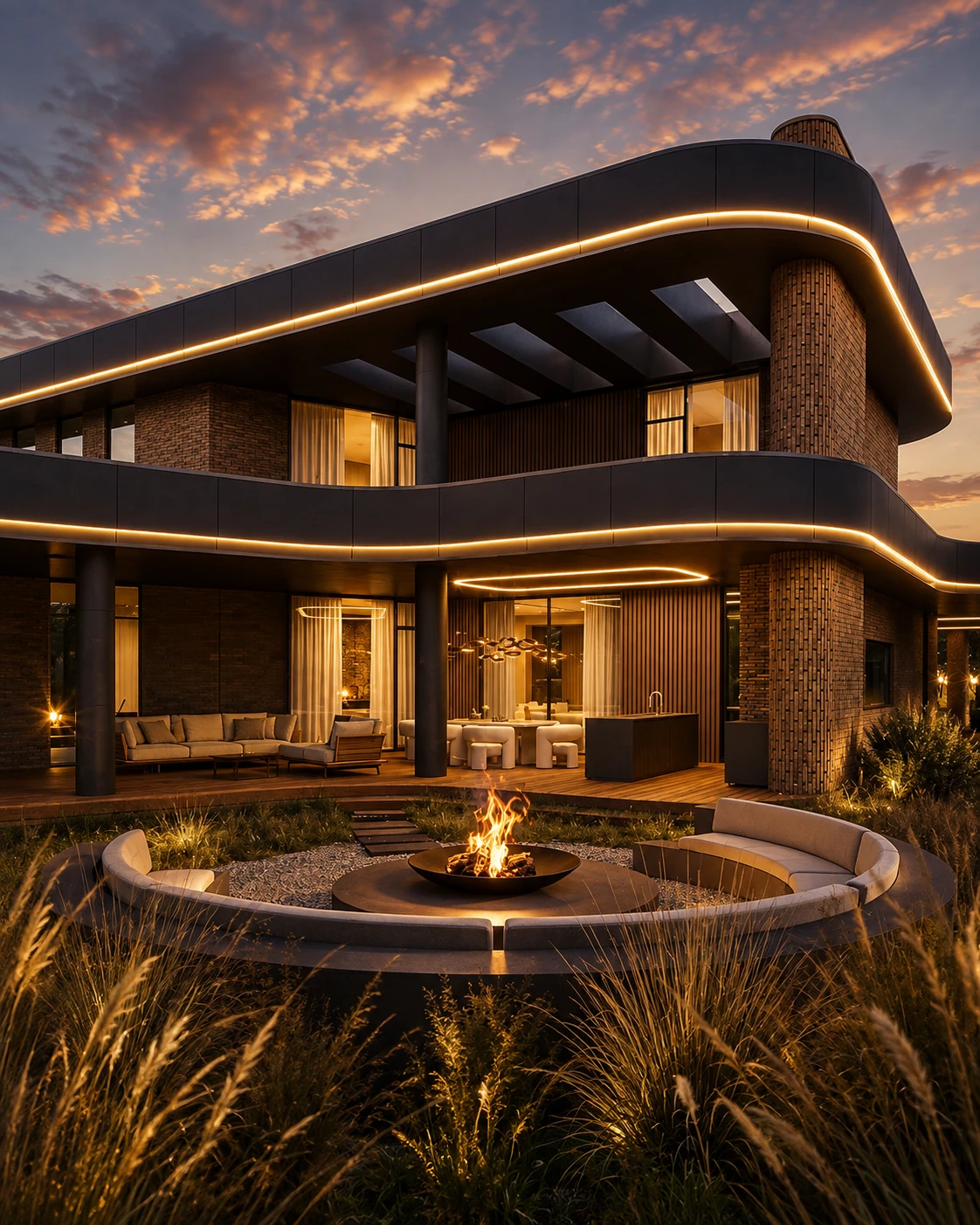 Fire court terrace for Ribbonlight Residence