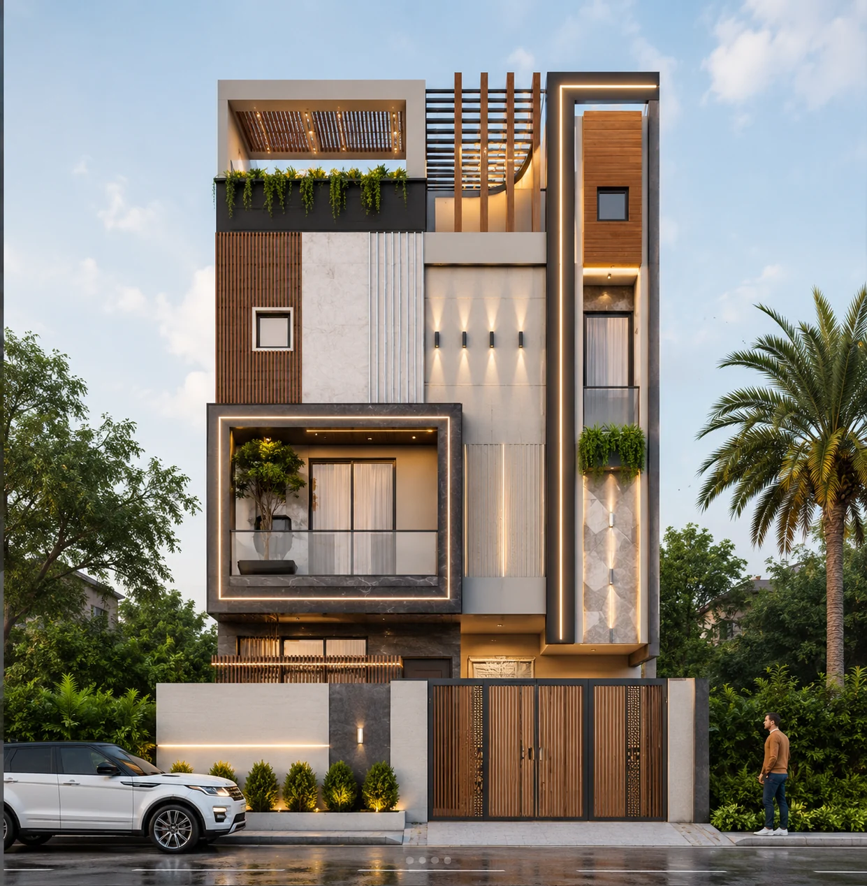 Front elevation for Terracotta Tower House