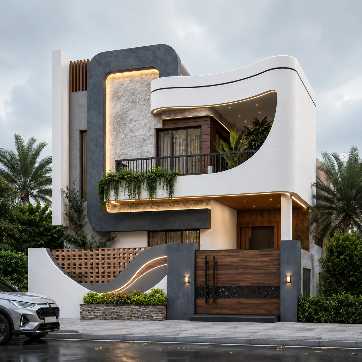 Front corner view for Wave House