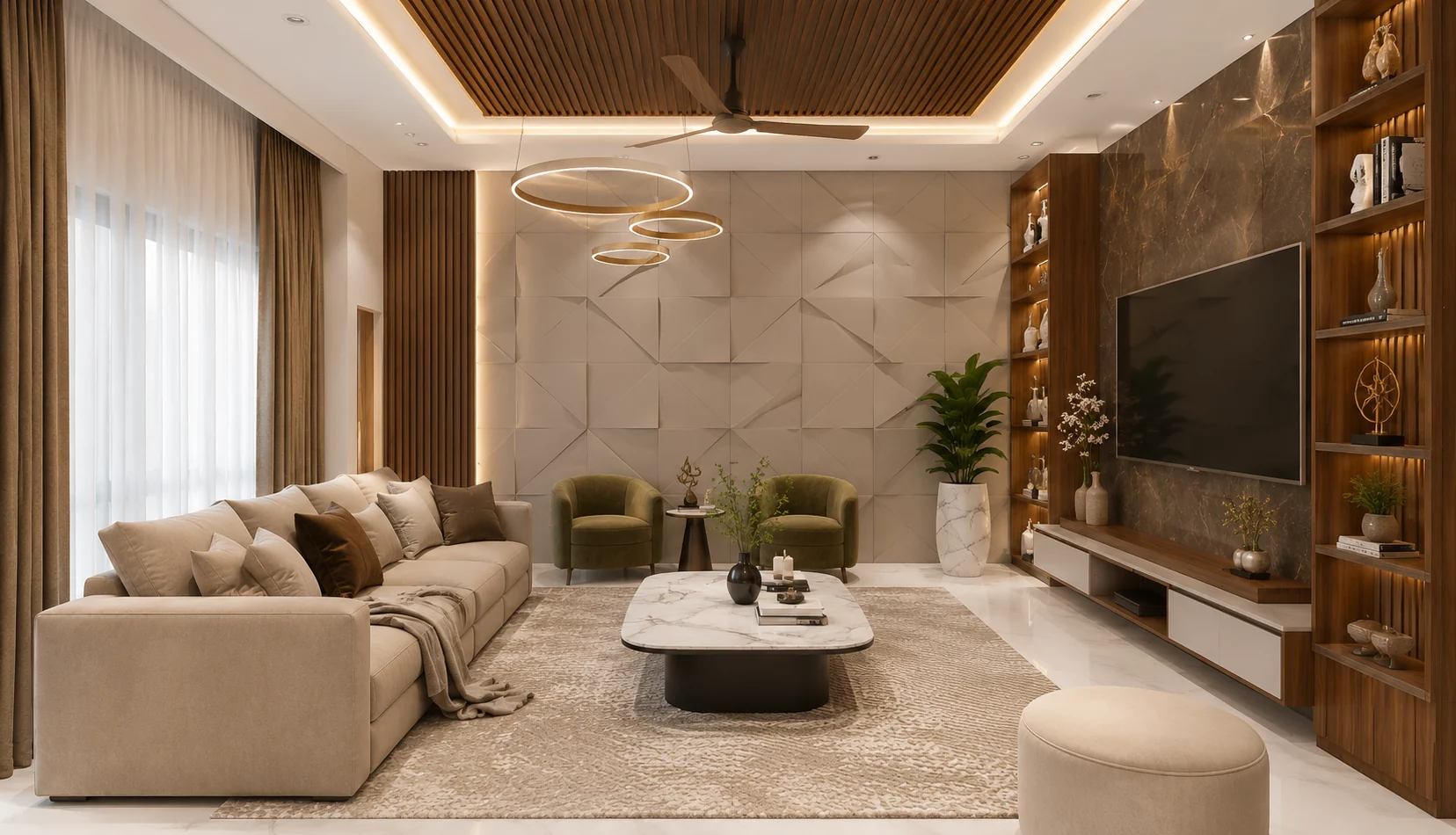 Media wall lounge for Autumn House Interior