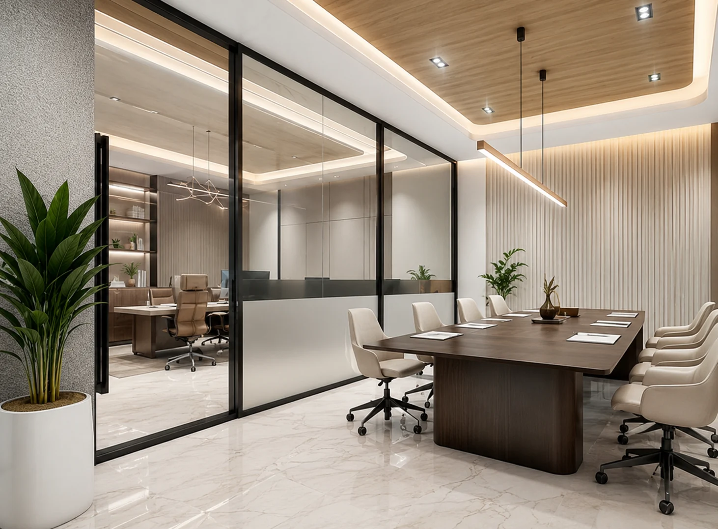Glass boardroom view for Avenue Executive Office