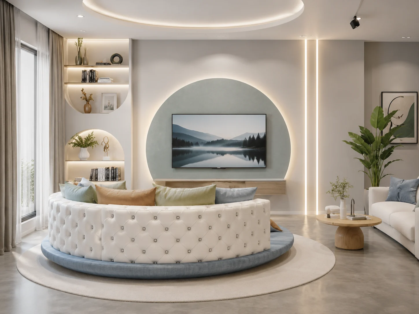 Media wall and lounge for Azure Orbit Bedroom