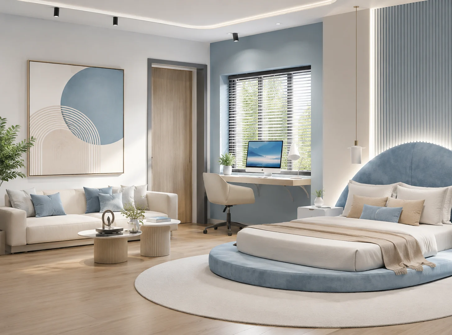 Window side bedroom view for Azure Orbit Bedroom