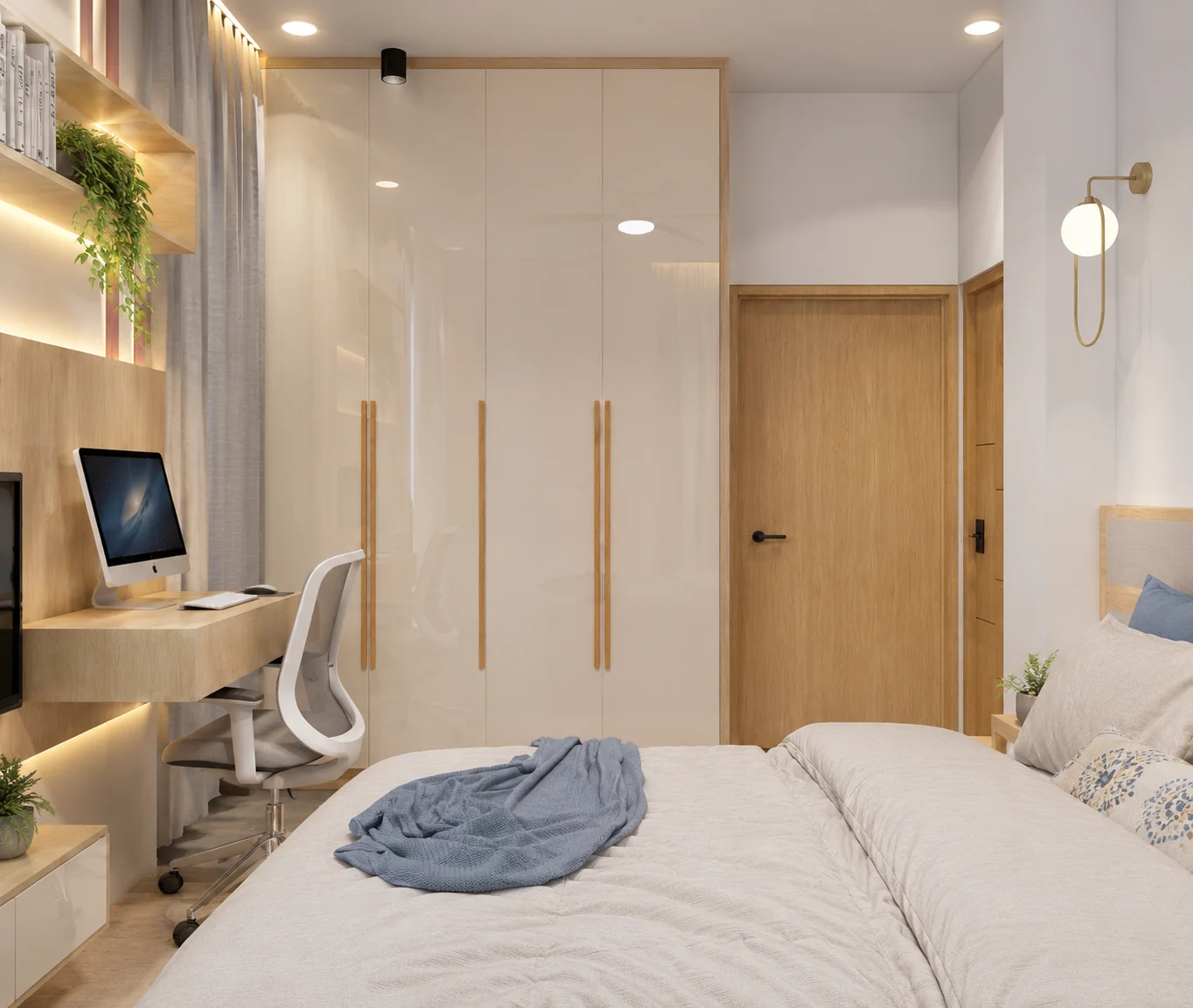 Wardrobe and entry view for Driftwood Study Bedroom