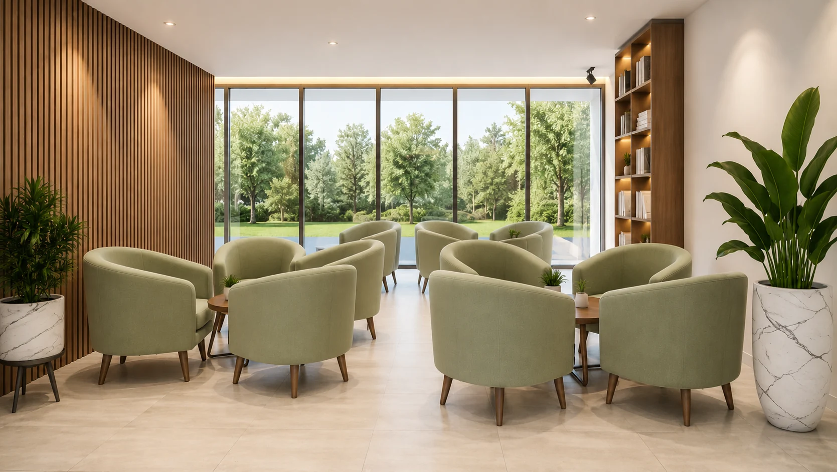 Garden facing lounge for Nexora Staff Lounge