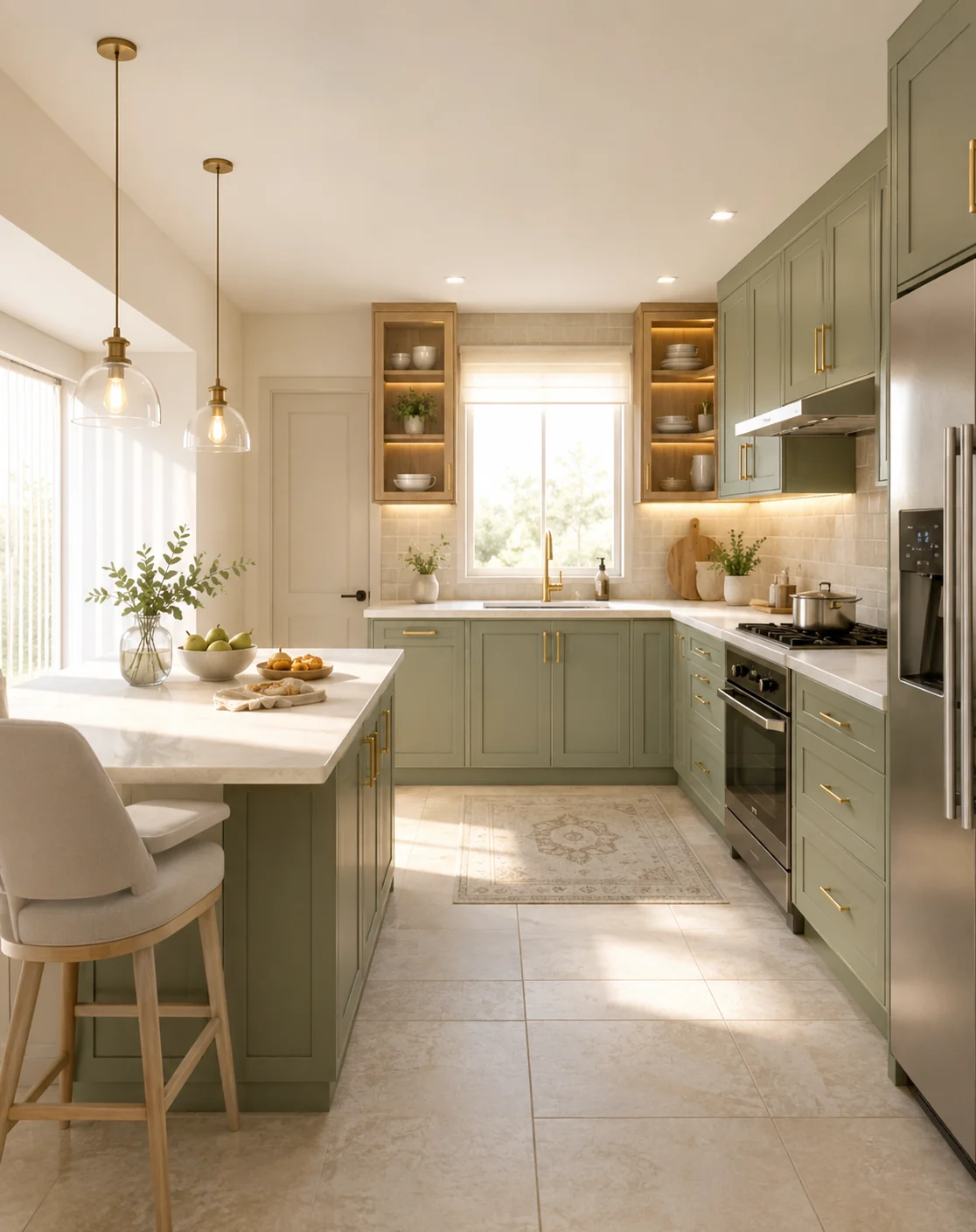 Galley kitchen view for Olive Kitchen and Dining