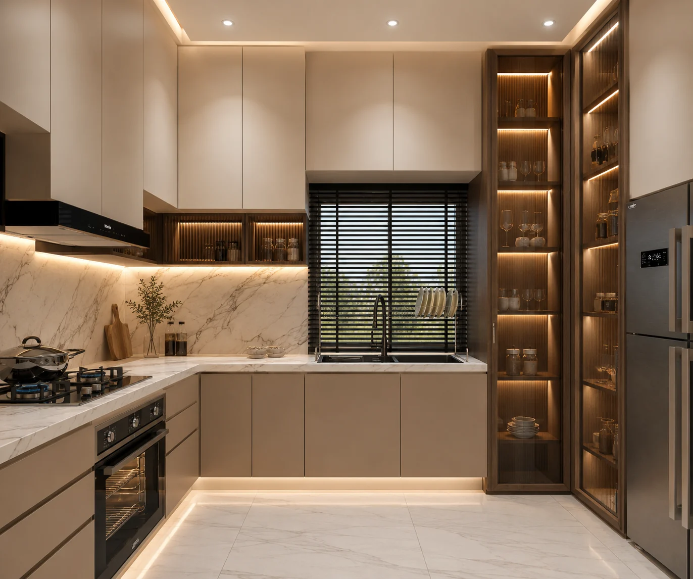 Sink and pantry corner for Quartzline Kitchen