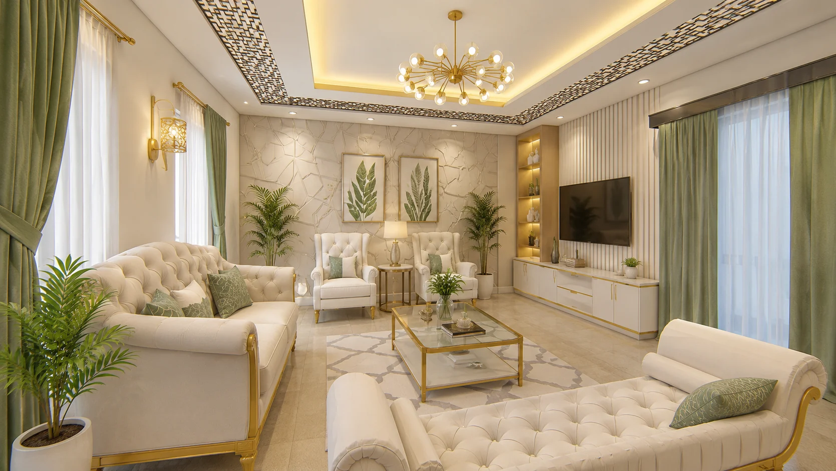 Living room overview for Sage Classic Suite