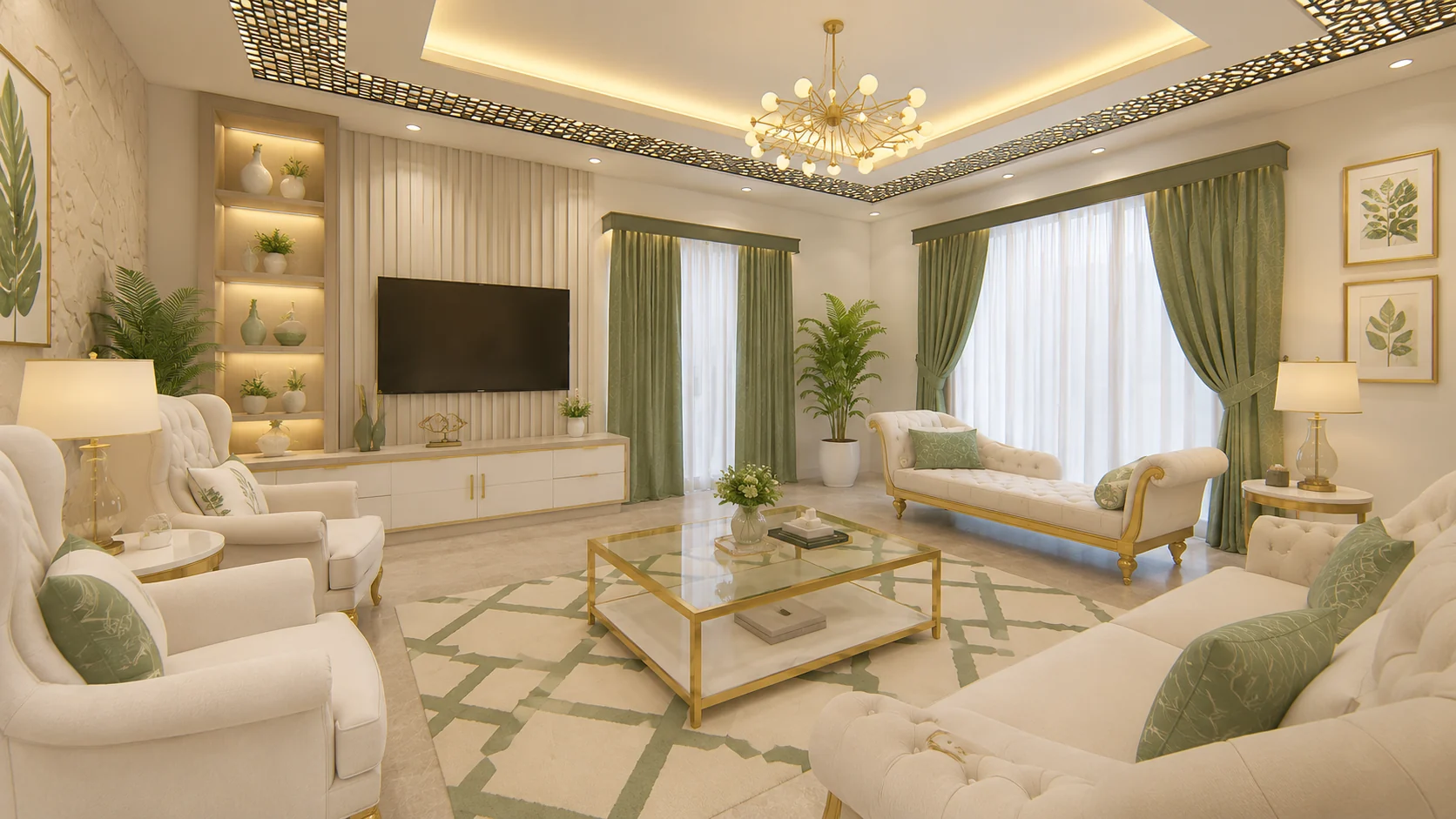 Media wall and lounge for Sage Classic Suite