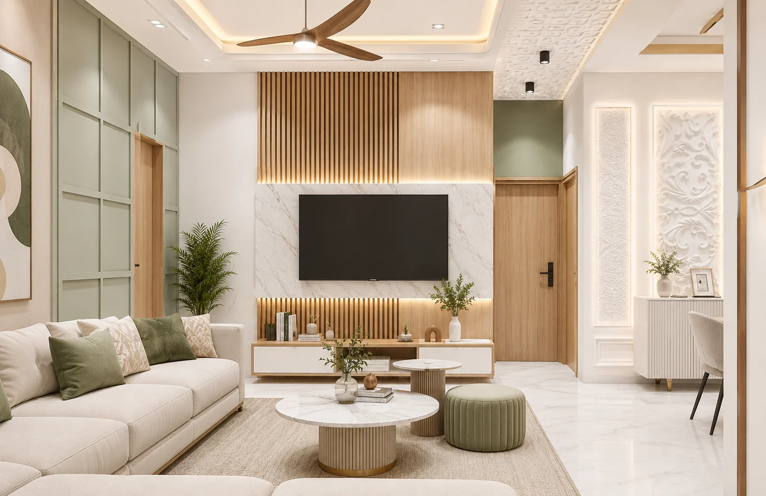 Media wall and lounge for Sagewood Living Suite