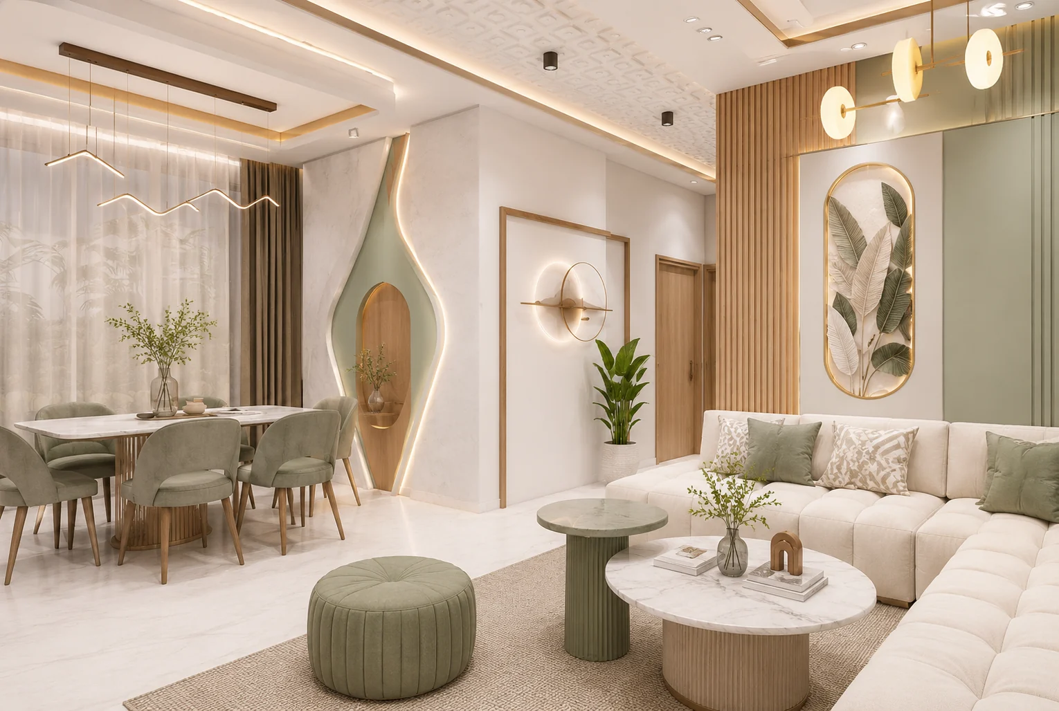 Living and dining view for Sagewood Living Suite