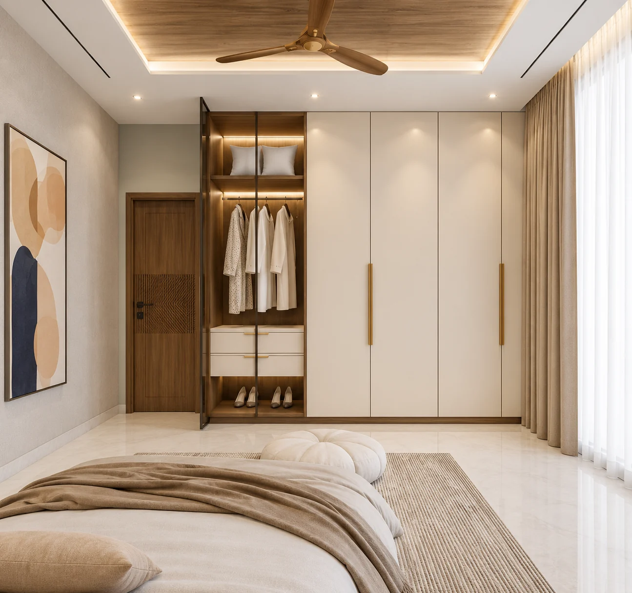 Wardrobe wall view for Sandstone Bedroom
